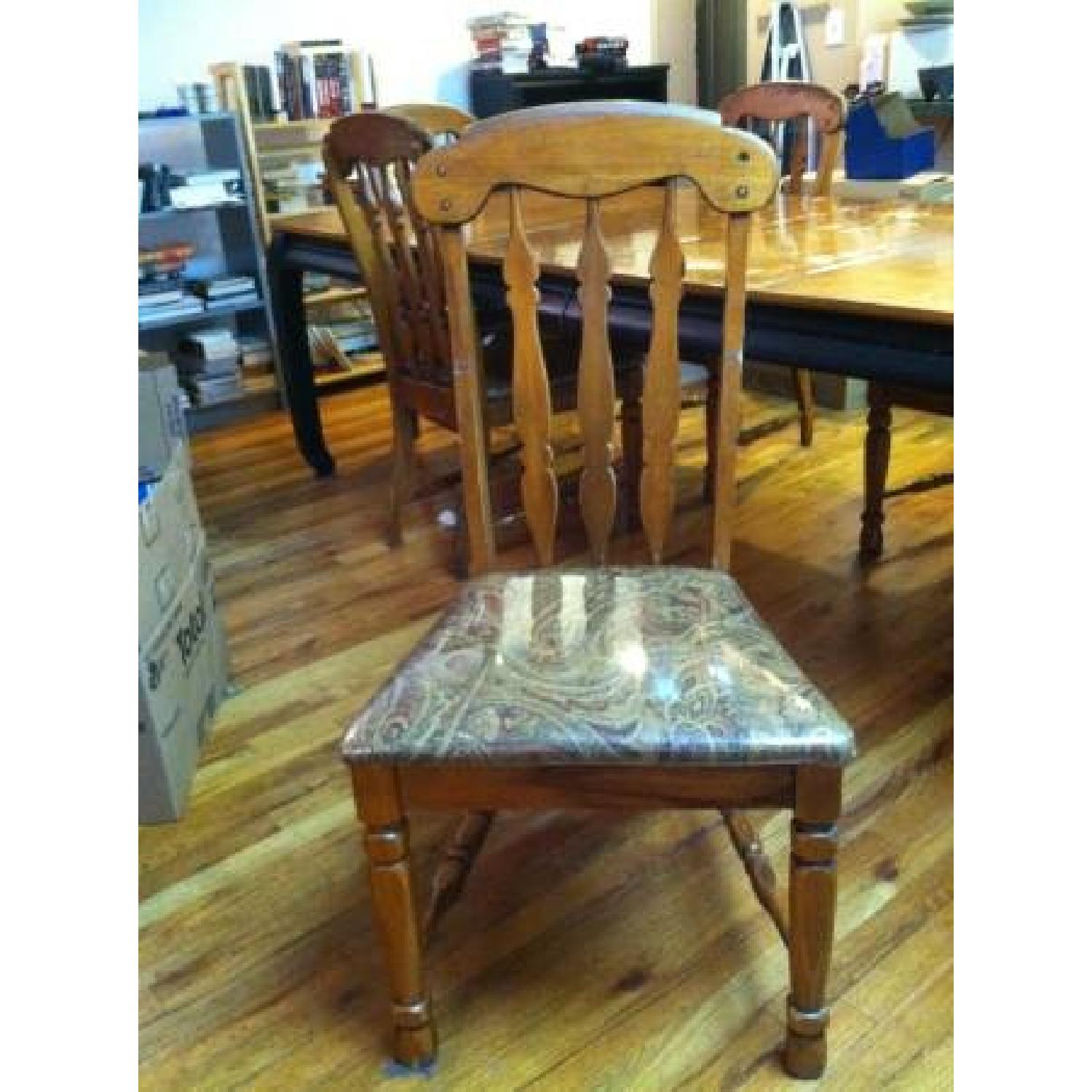 Wood Dining Table w/ 6 Chairs - AptDeco