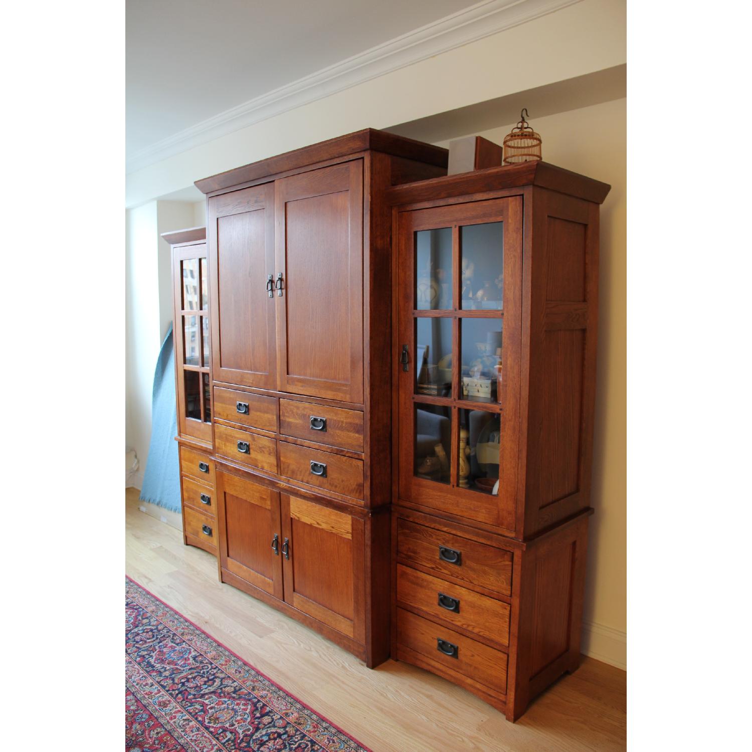 Restoration Hardware Mission Style Armoire w/ Matching Casements - image-1