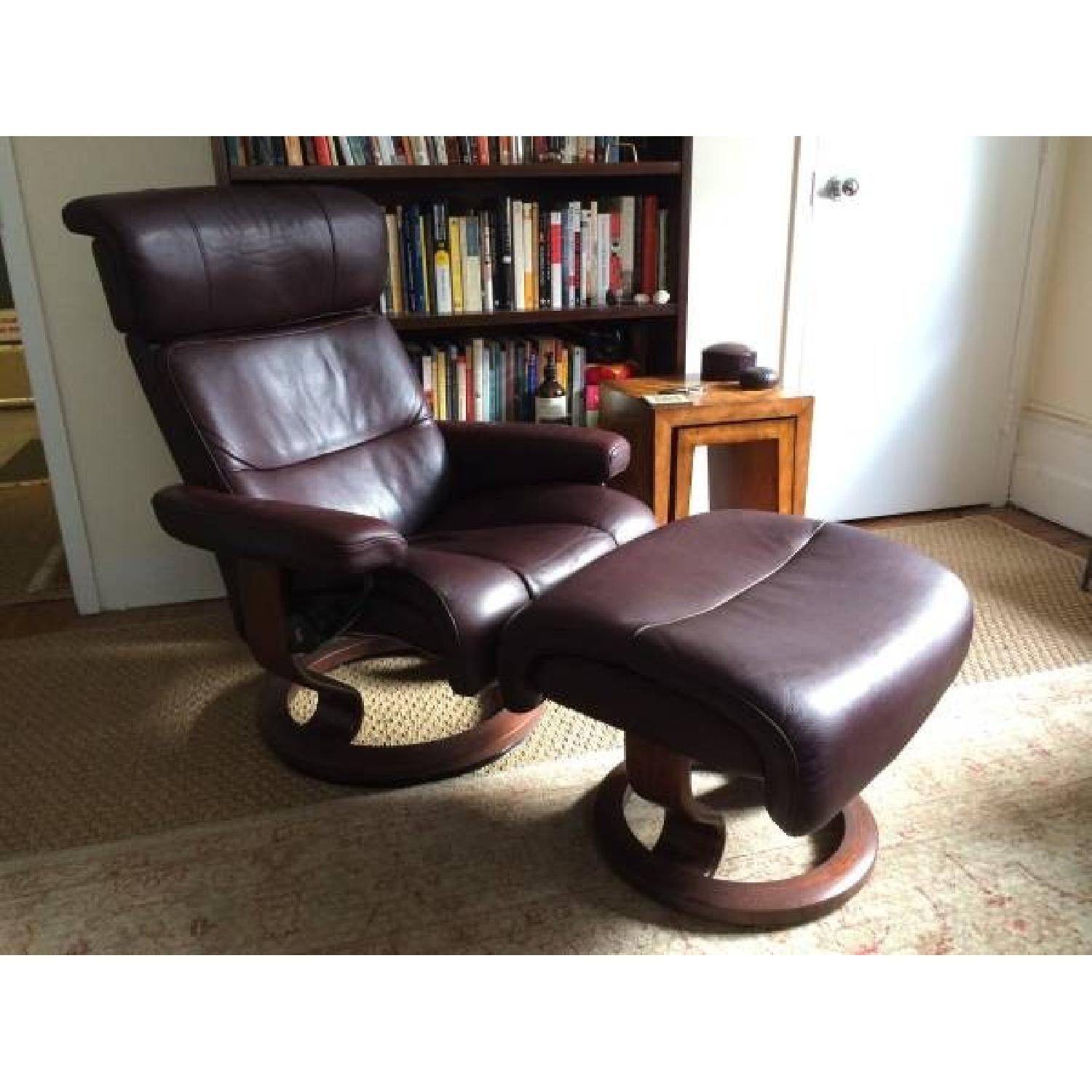 Ekornes Stressless Recliner and Ottoman AptDeco