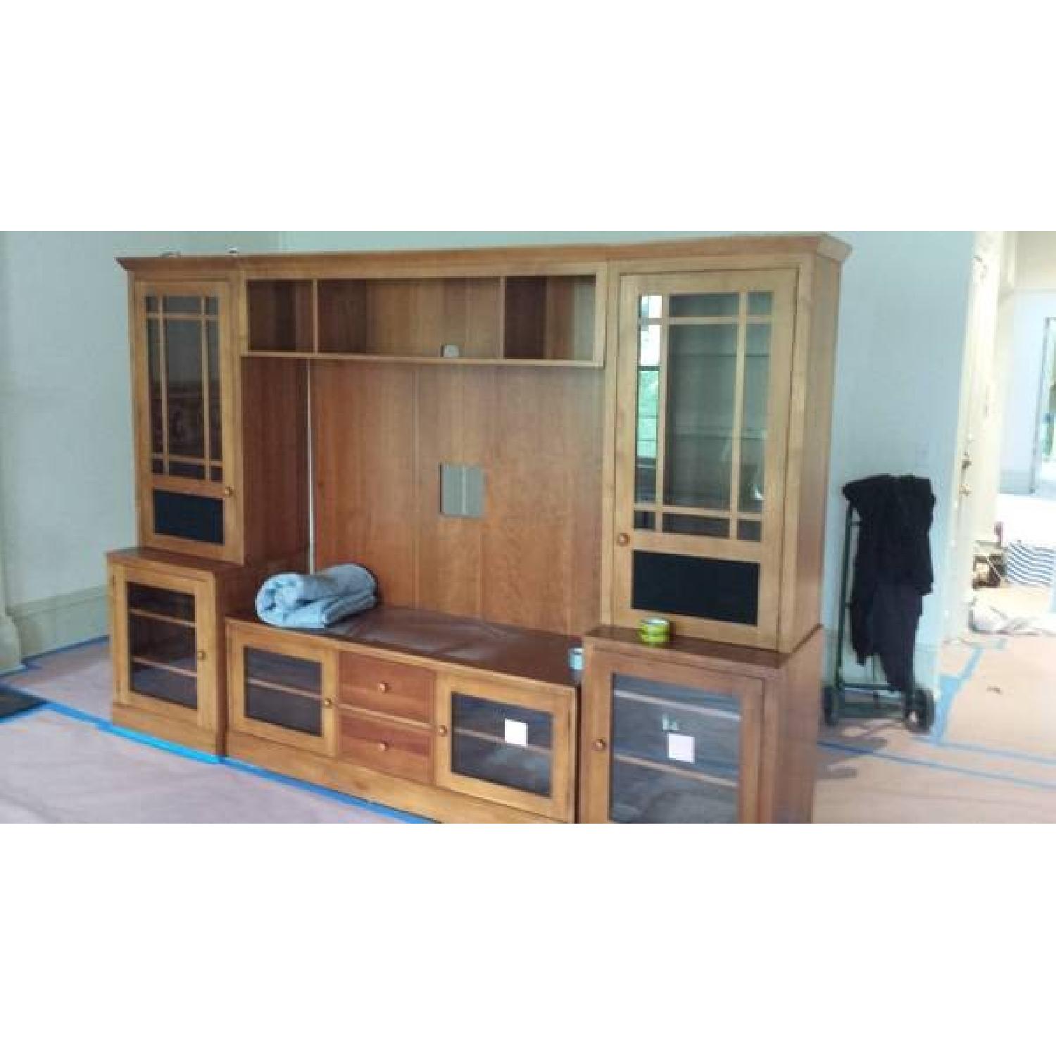 Ethan Allen Glass Door Cherry Entertainment Center - image-1