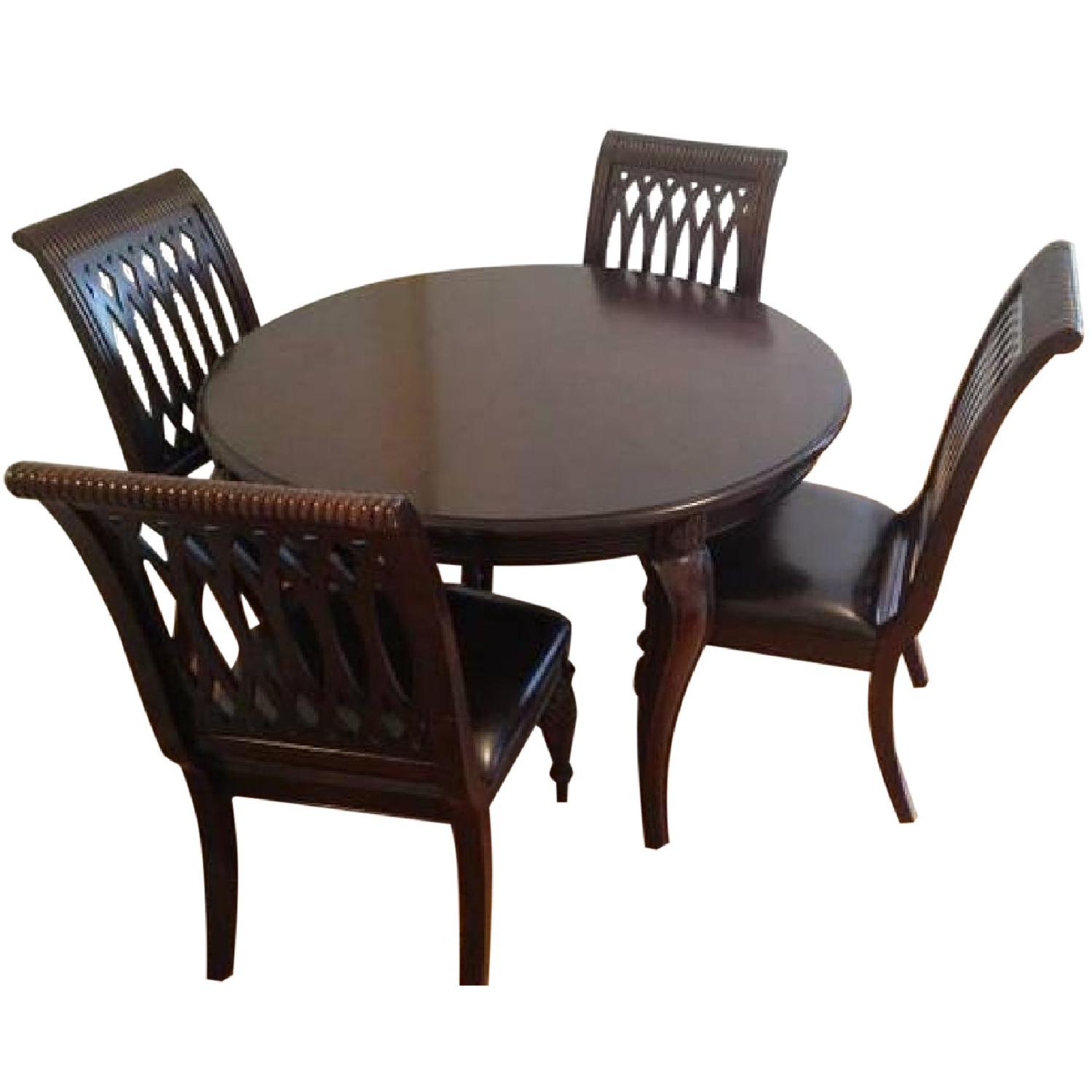Solid Wood Dining Table w/ 4 chairs - AptDeco