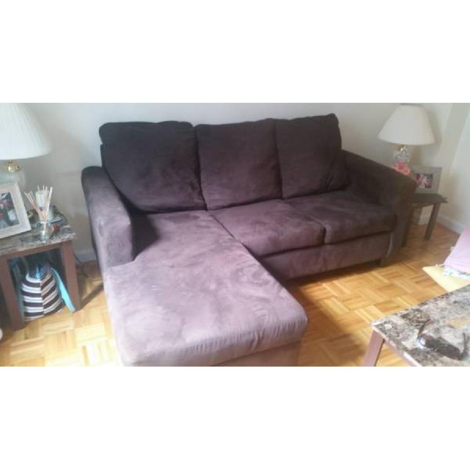 Chocolate Brown Sectional  Couch - image-1