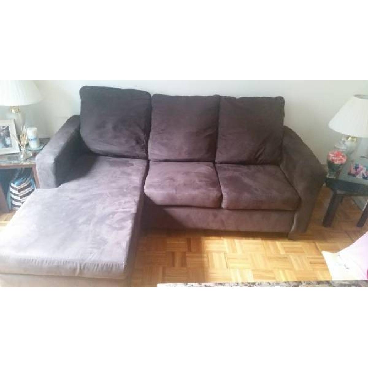 Chocolate Brown Sectional  Couch - image-2