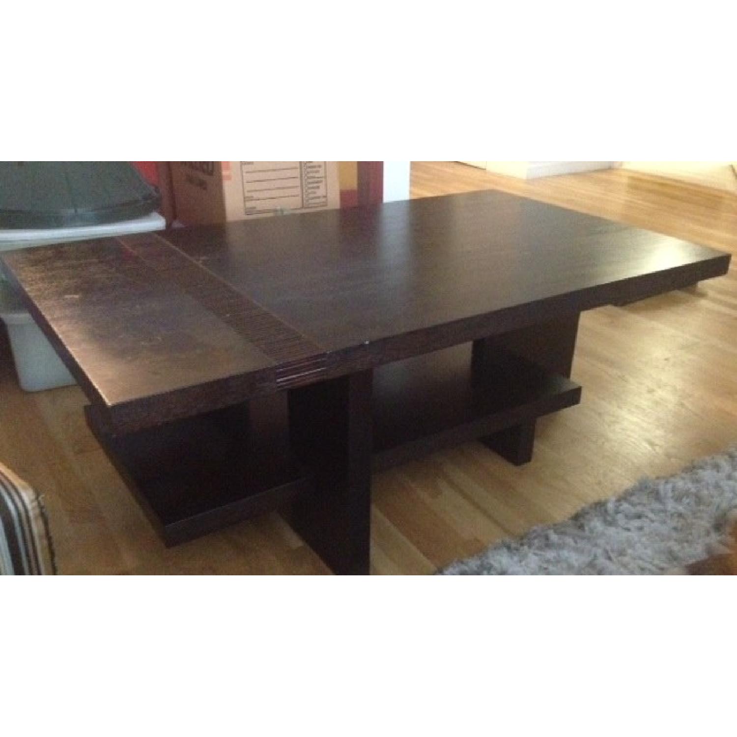 Modern Dark Wood Coffee Table - image-1