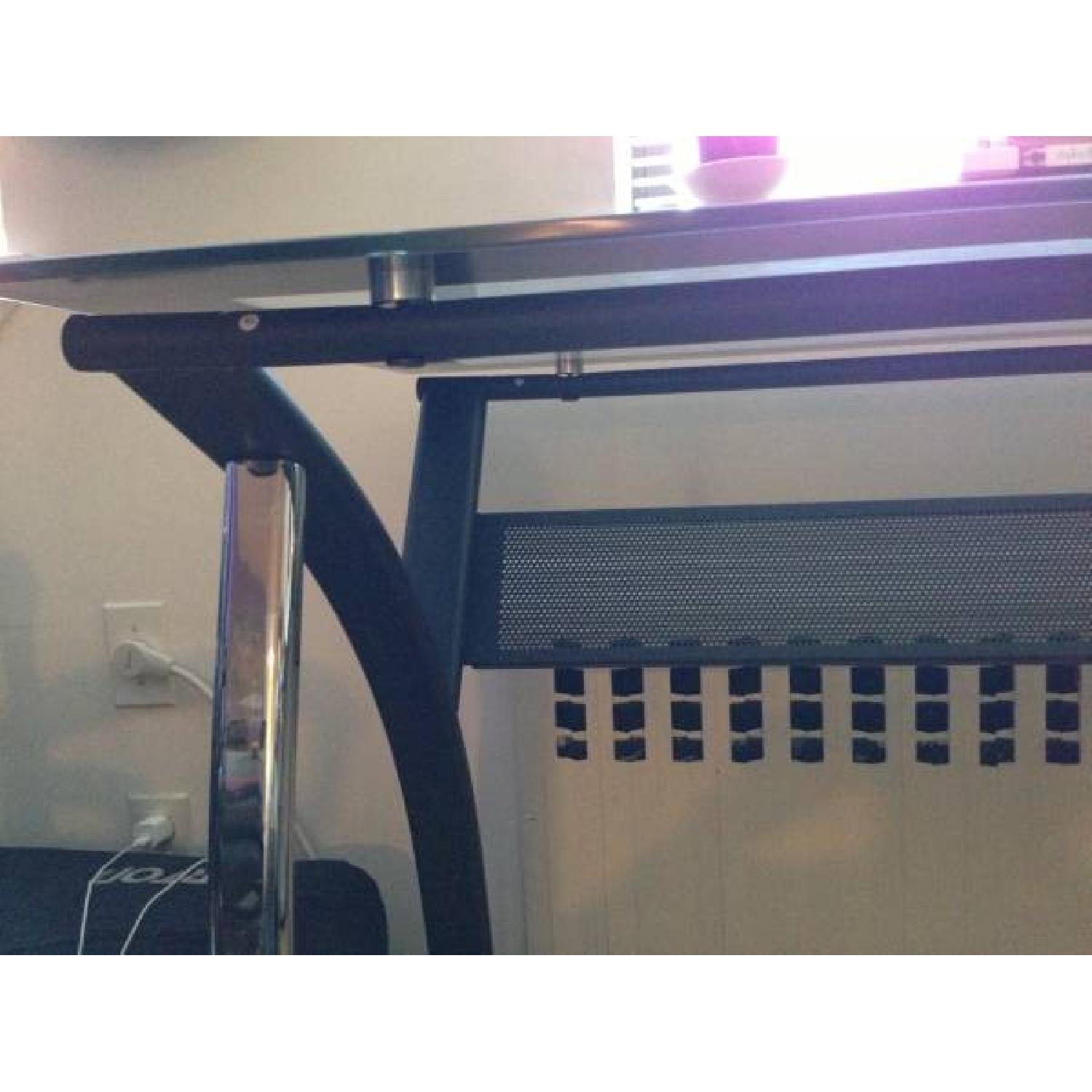 Modern Black Glass Office Desk - image-2