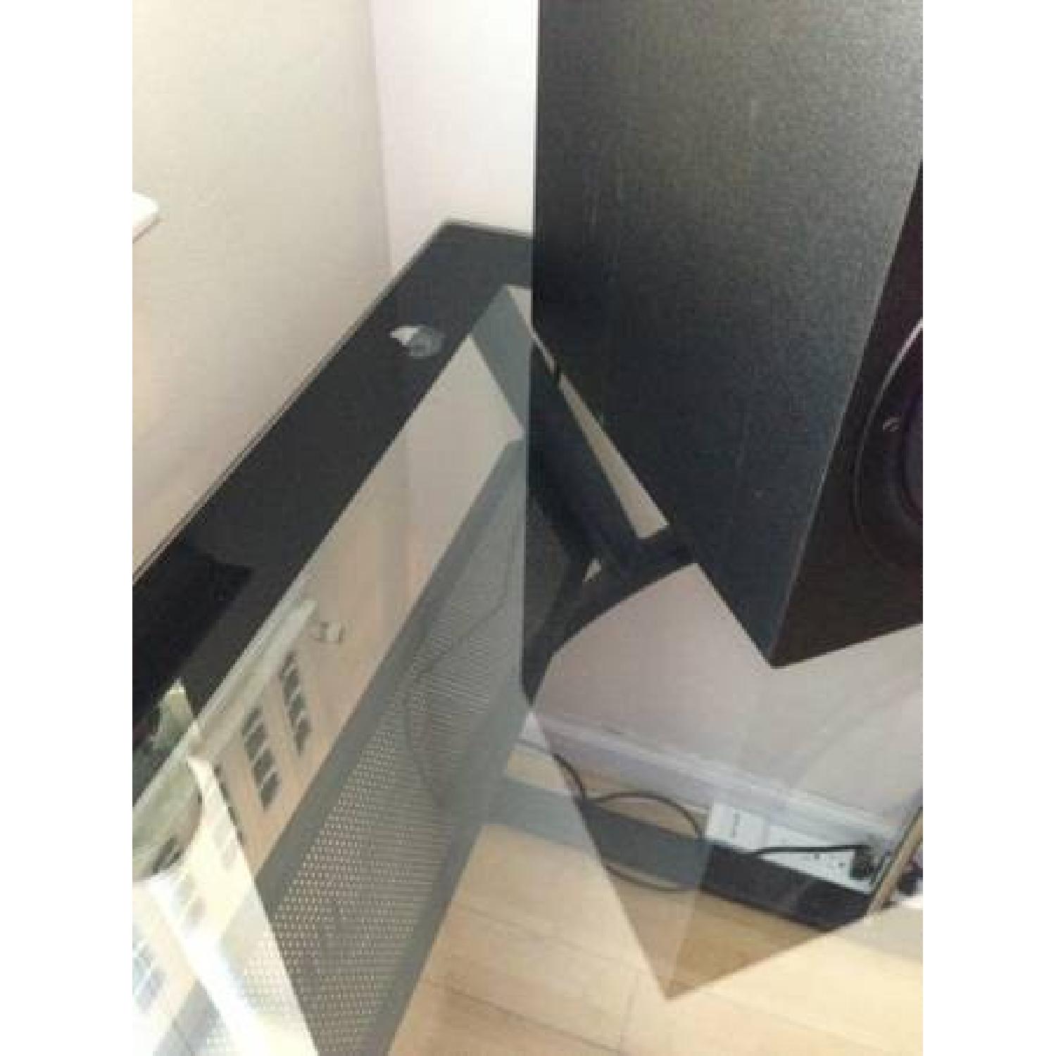 Modern Black Glass Office Desk - image-3