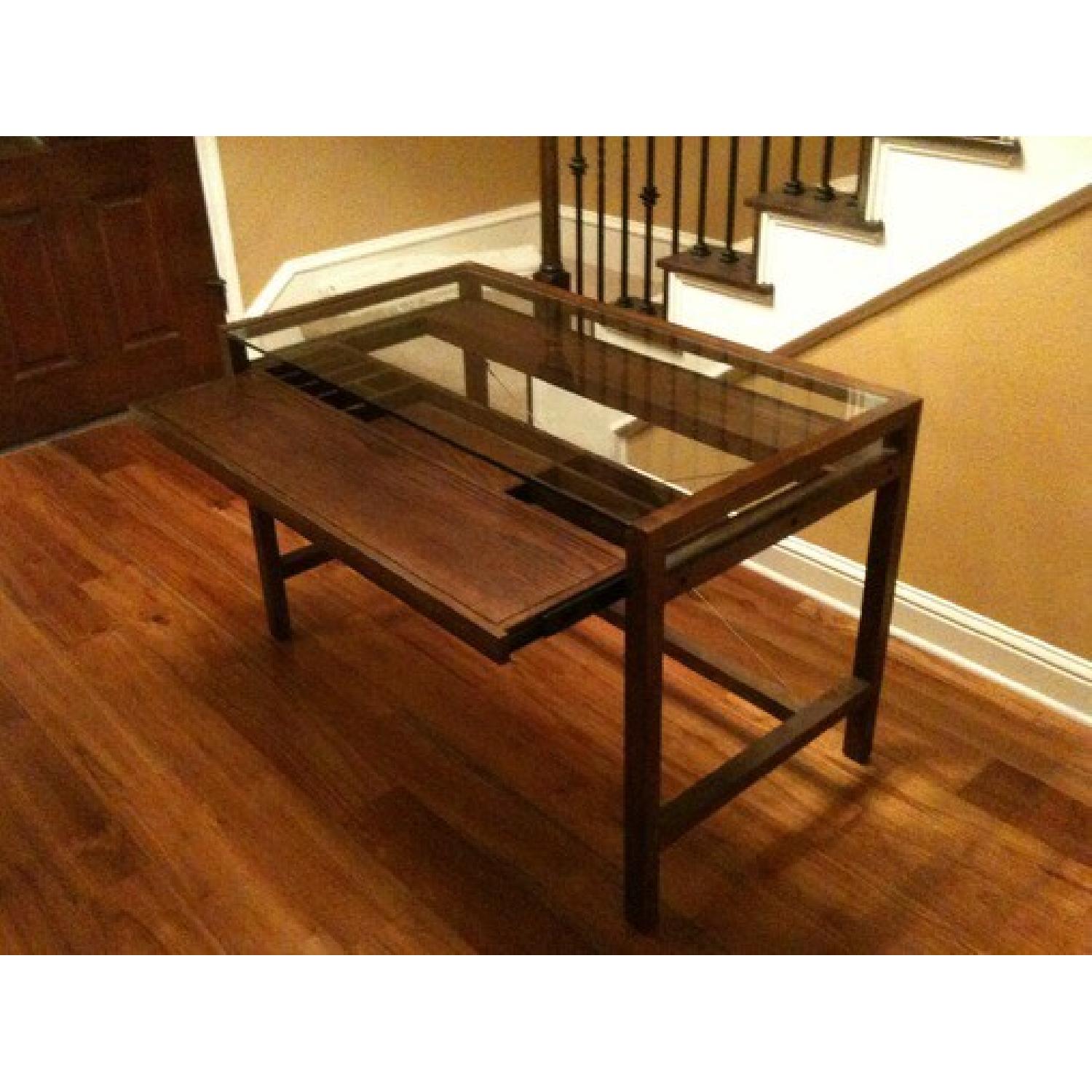 Crate & Barrel Espresso Stained Walker Desk - image-3