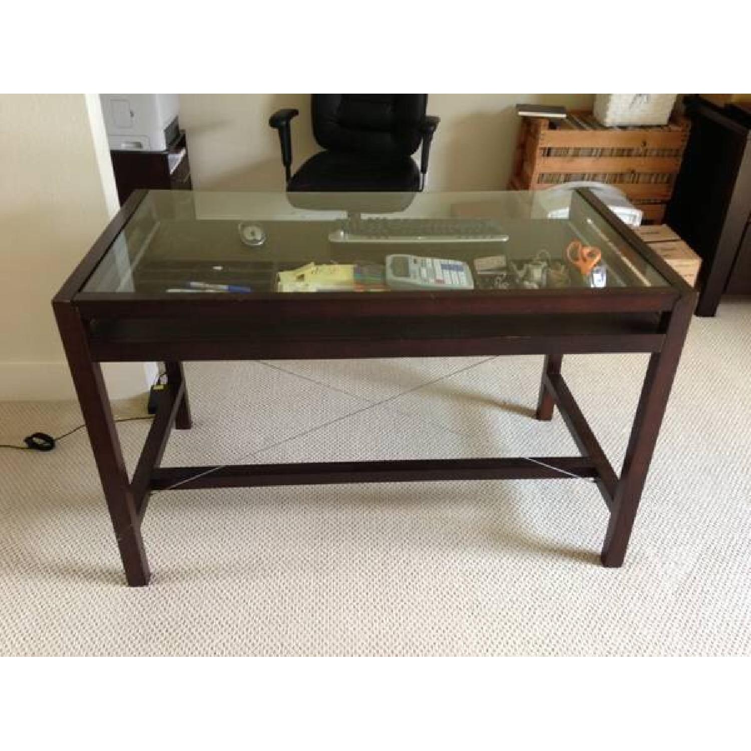 Crate & Barrel Espresso Stained Walker Desk - image-5