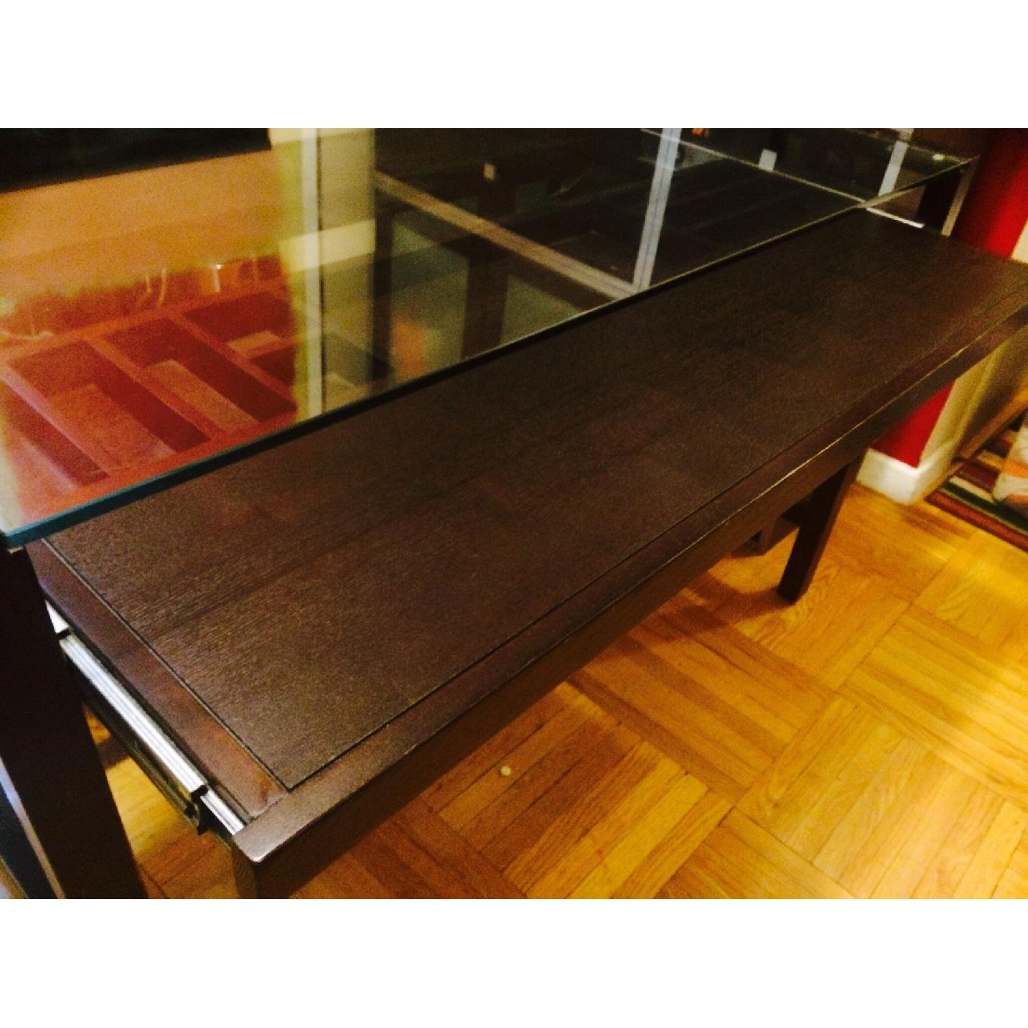 Crate & Barrel Espresso Stained Walker Desk - image-7