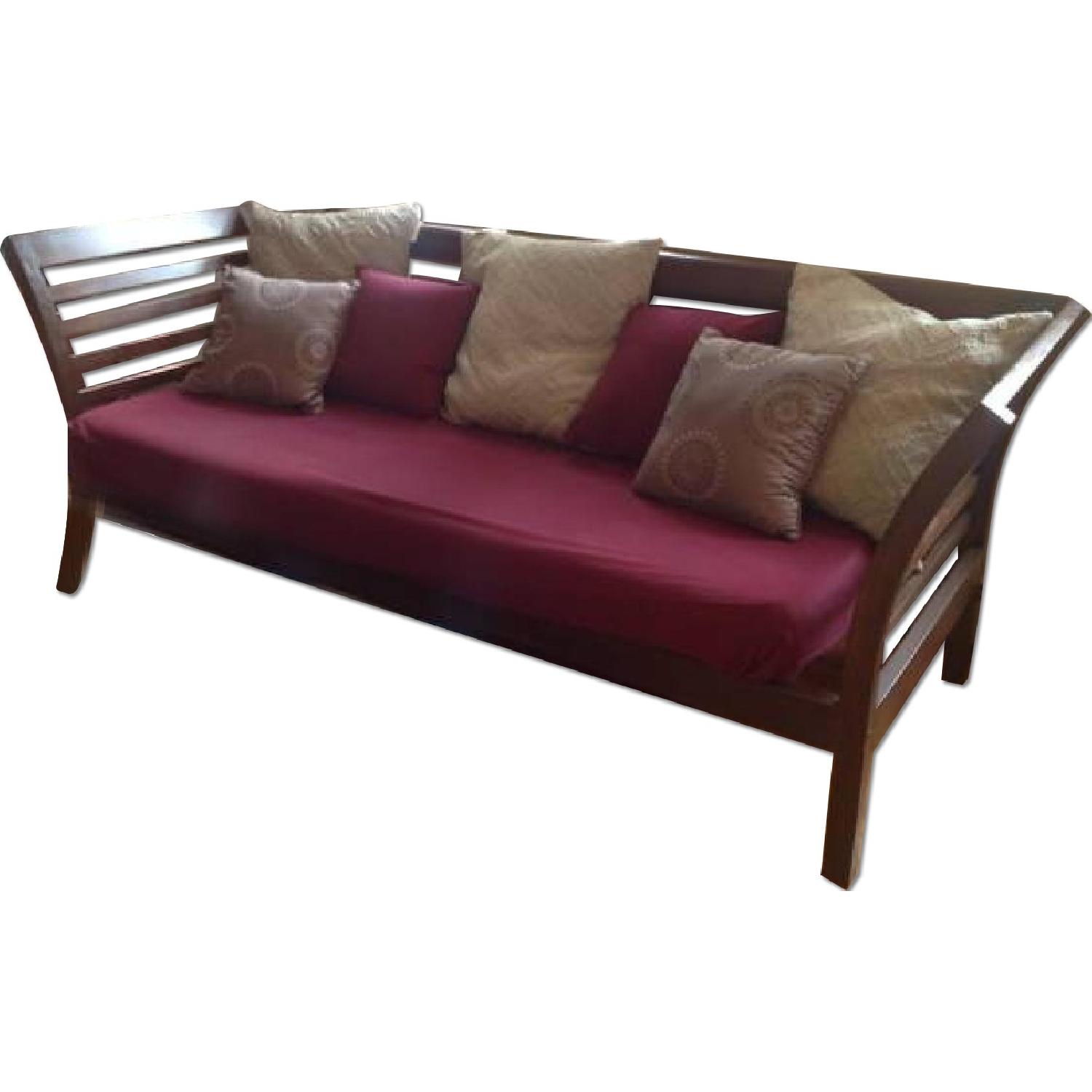 Couch w/ Solid Wood Frame - image-0