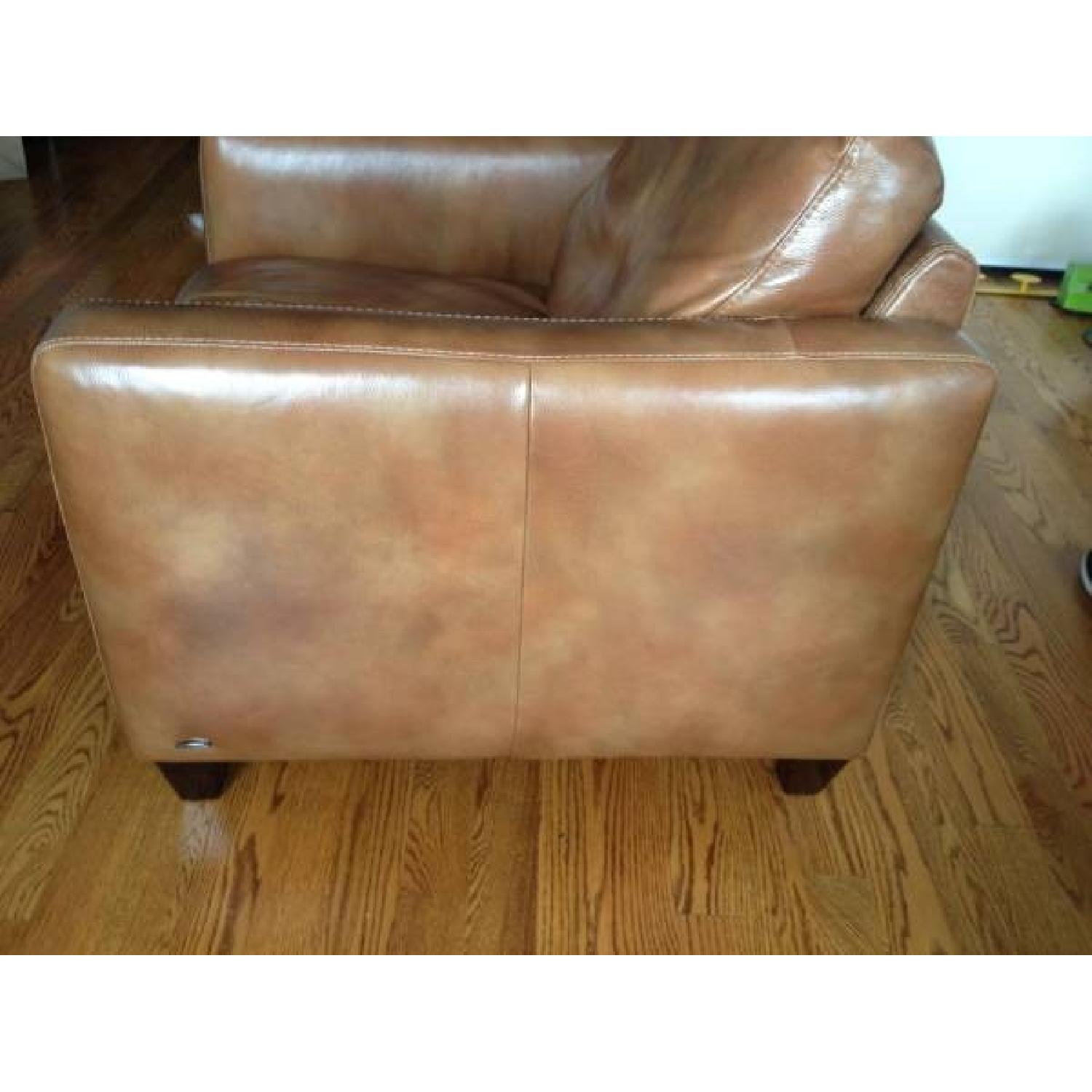 Natuzzi Brown Leather Armchair - image-1