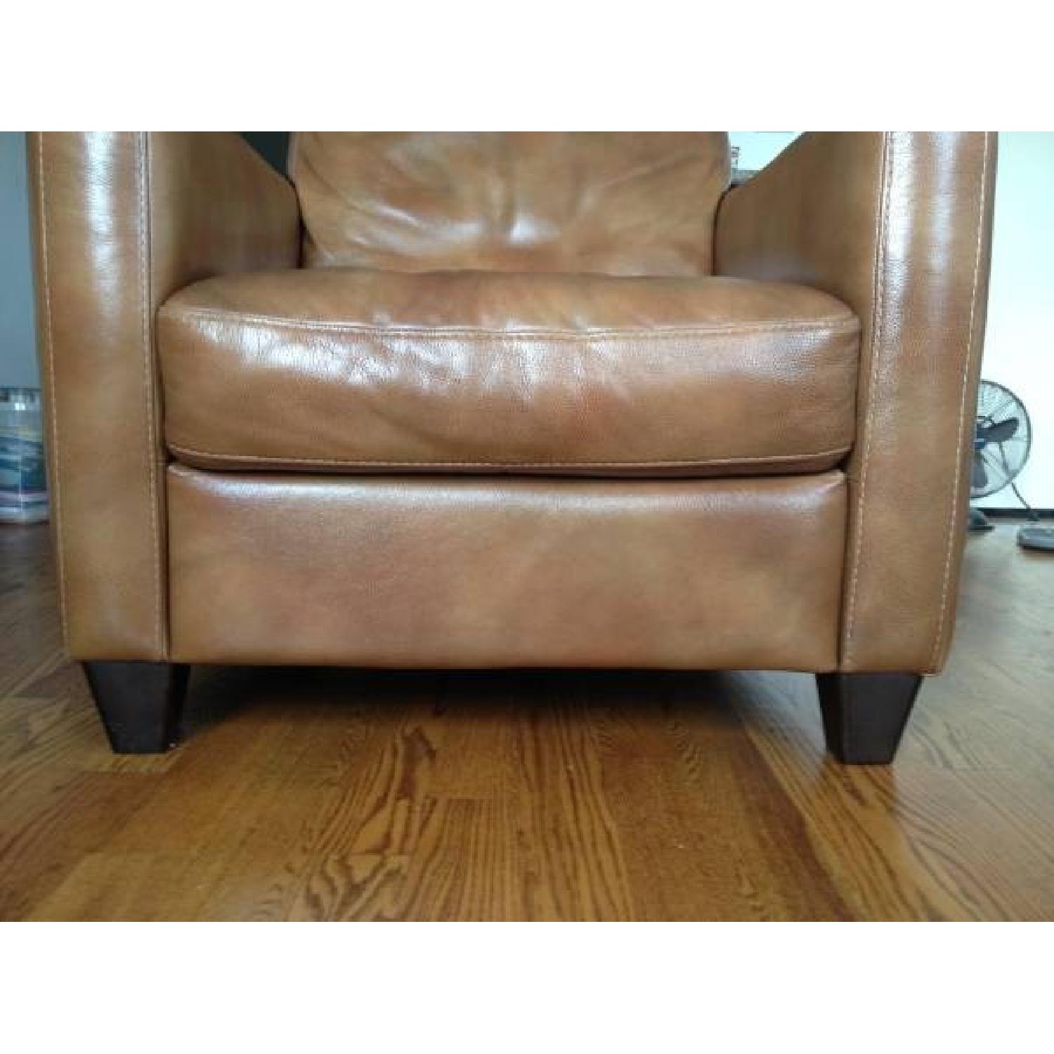 Natuzzi Brown Leather Armchair - image-2