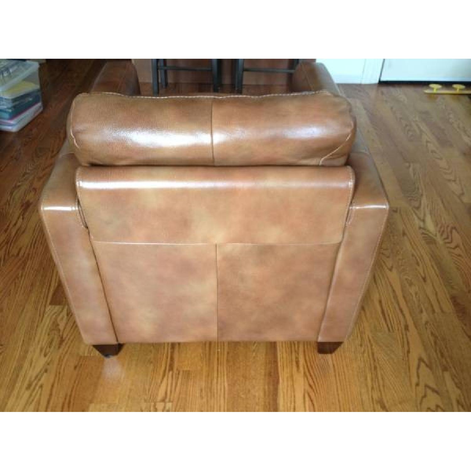 Natuzzi Brown Leather Armchair - image-4