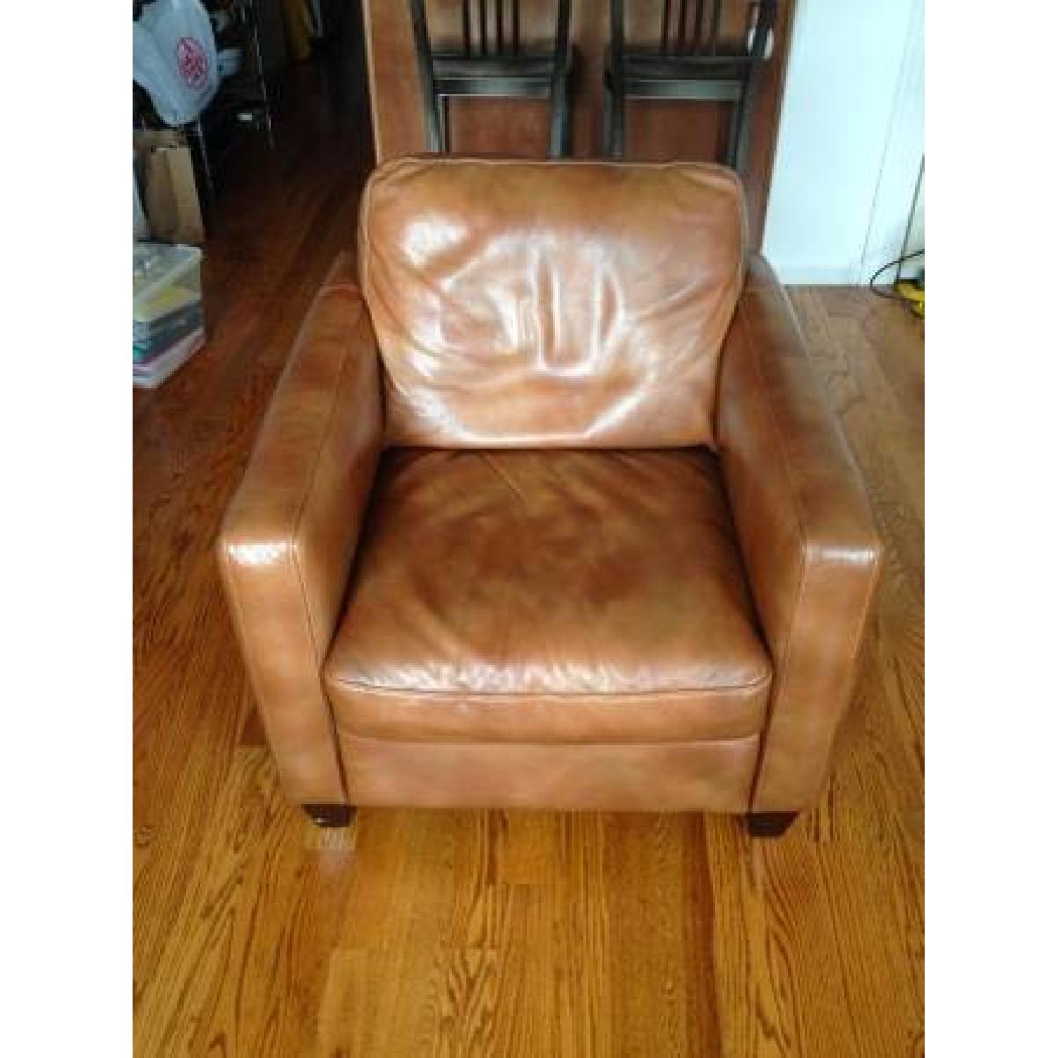 Natuzzi Brown Leather Armchair - image-5