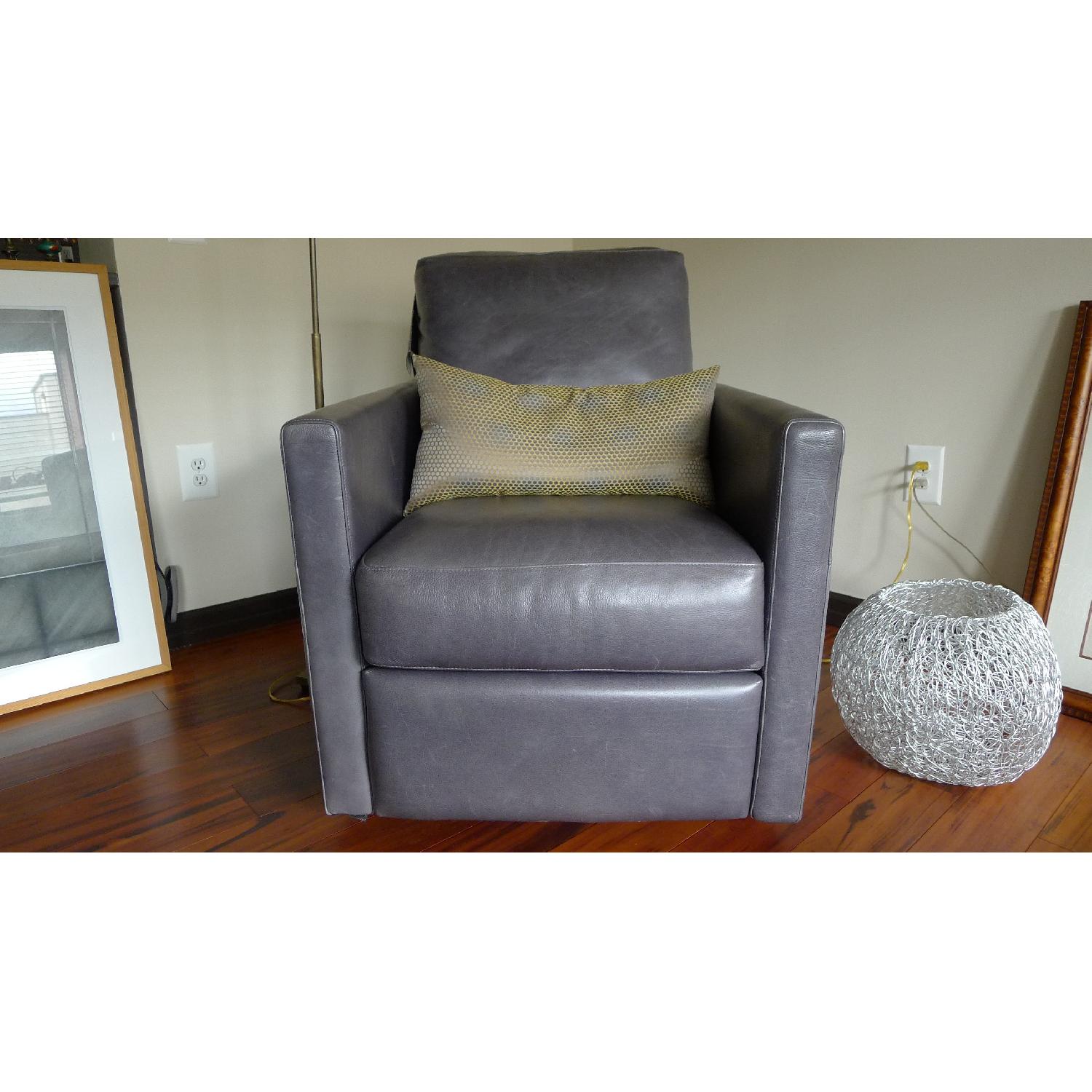 American Leather Swivel Recliner - image-1