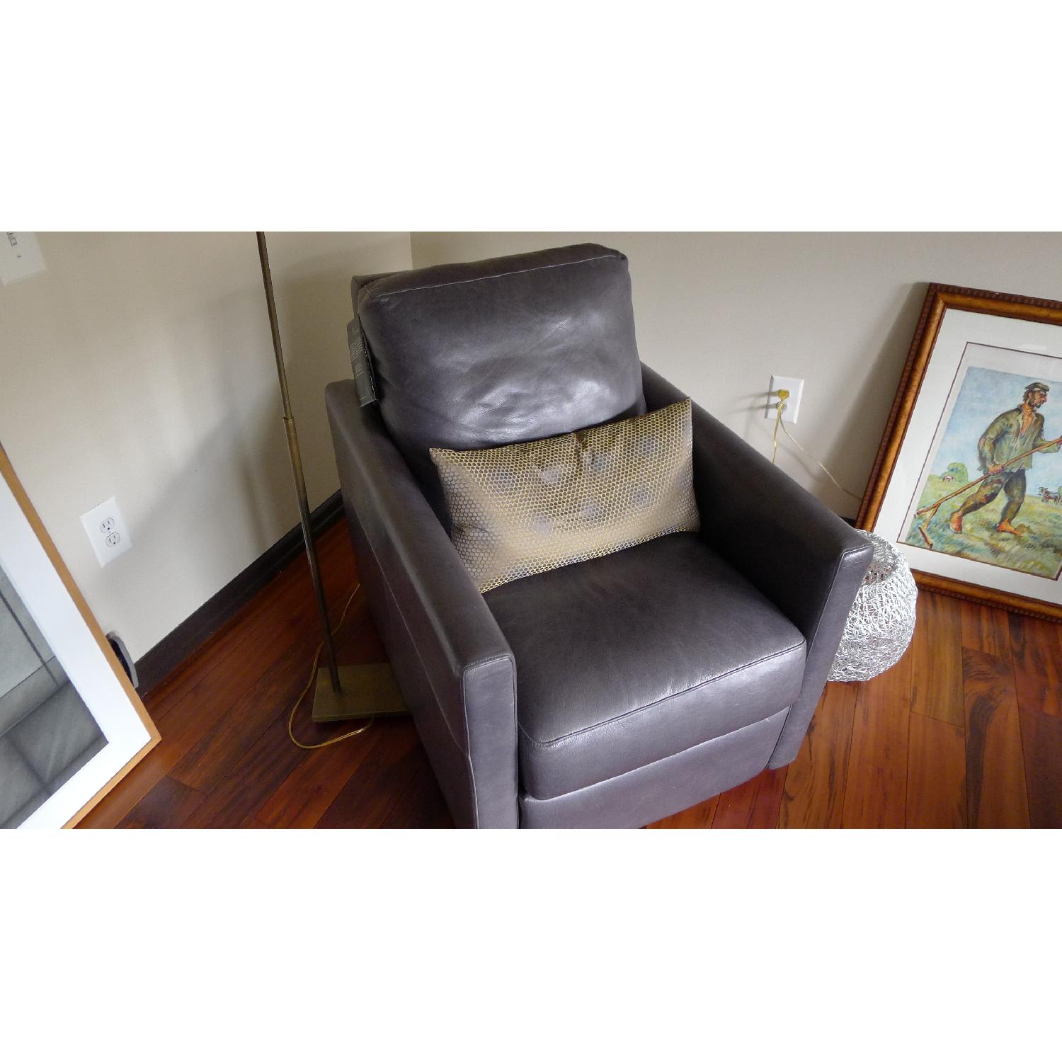 American Leather Swivel Recliner - image-4