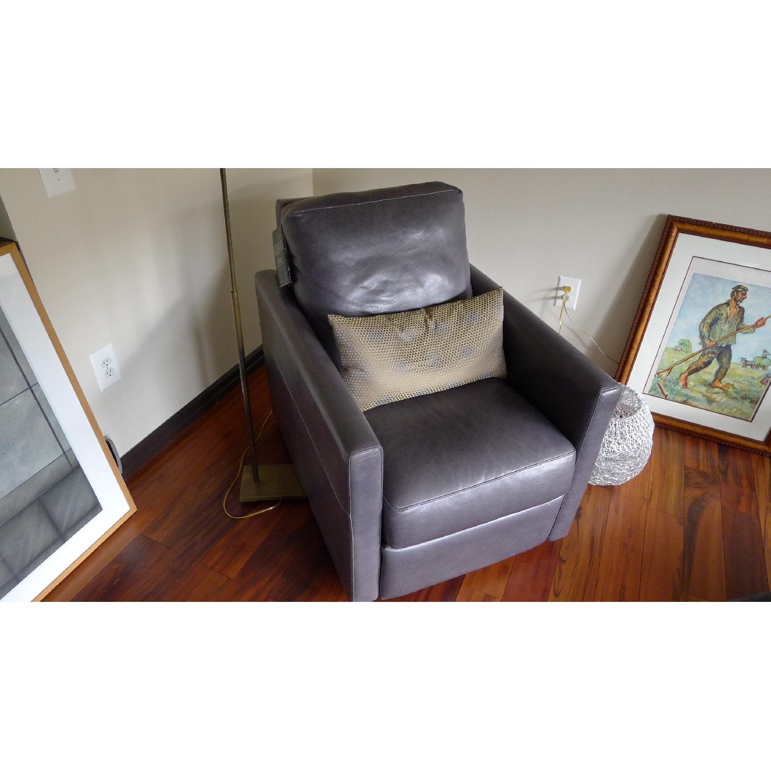 American Leather Swivel Recliner - image-5