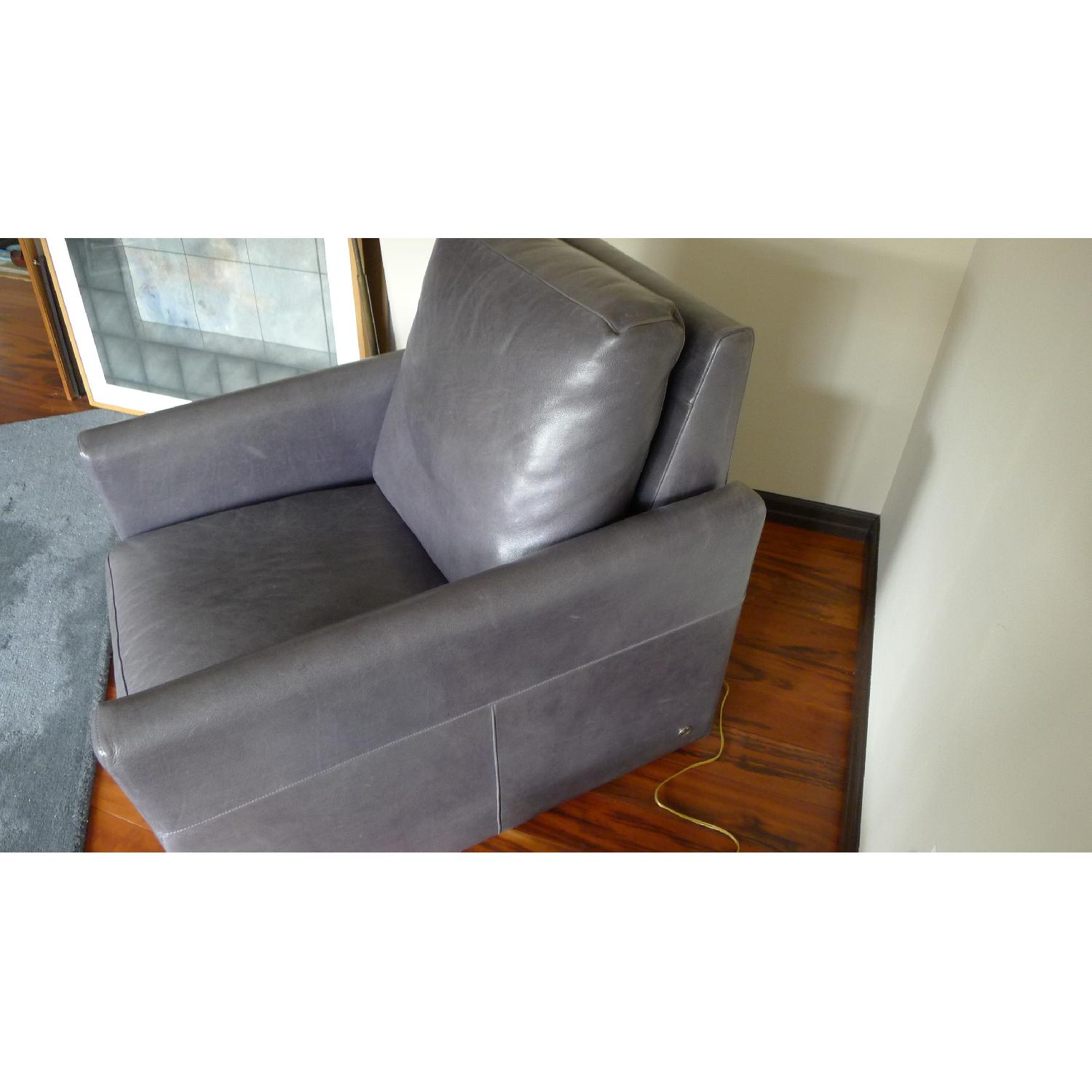 American Leather Swivel Recliner - image-8