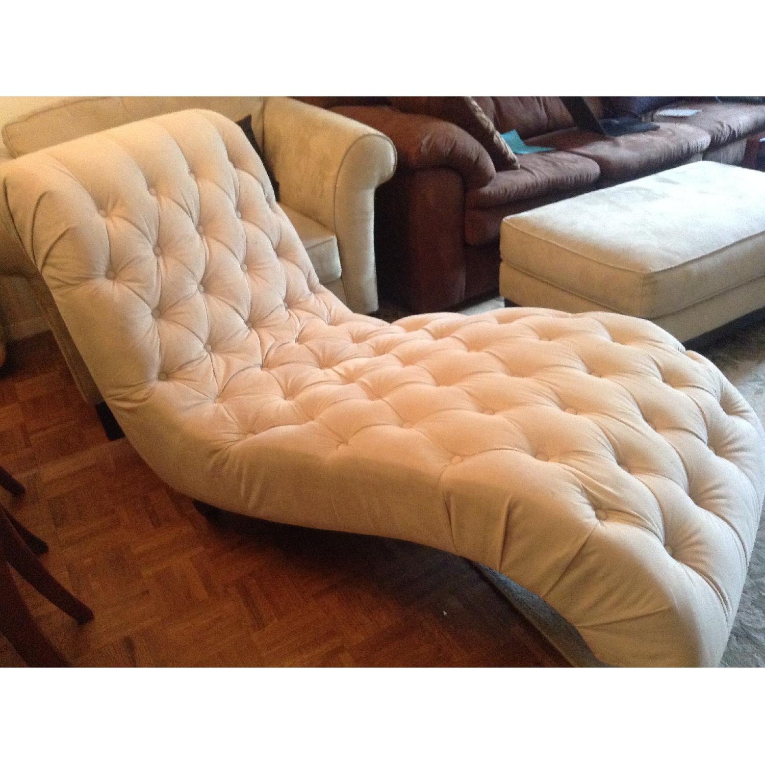 Beige Chaise Lounge Chair - image-1