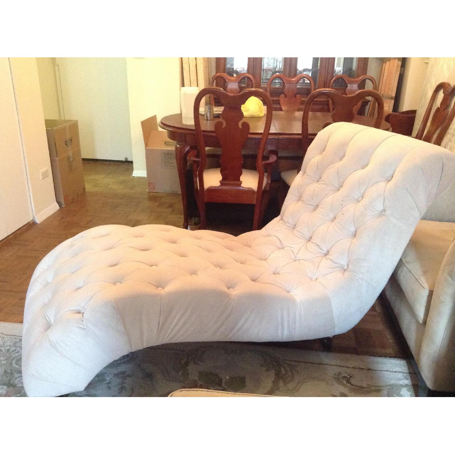 Beige Chaise Lounge Chair - image-2