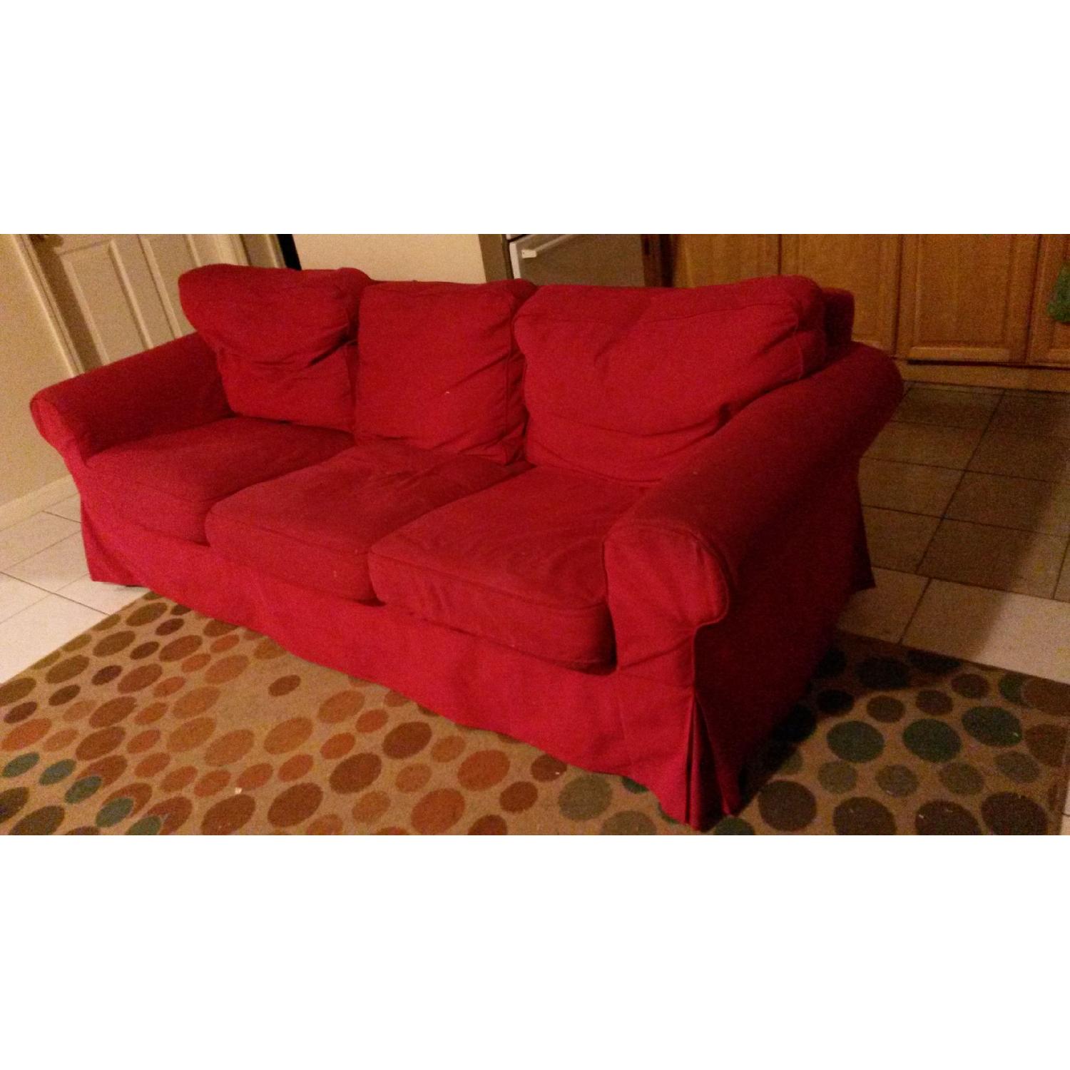 Ikea Ektorp Sofa + Idemo Red Cover - image-2