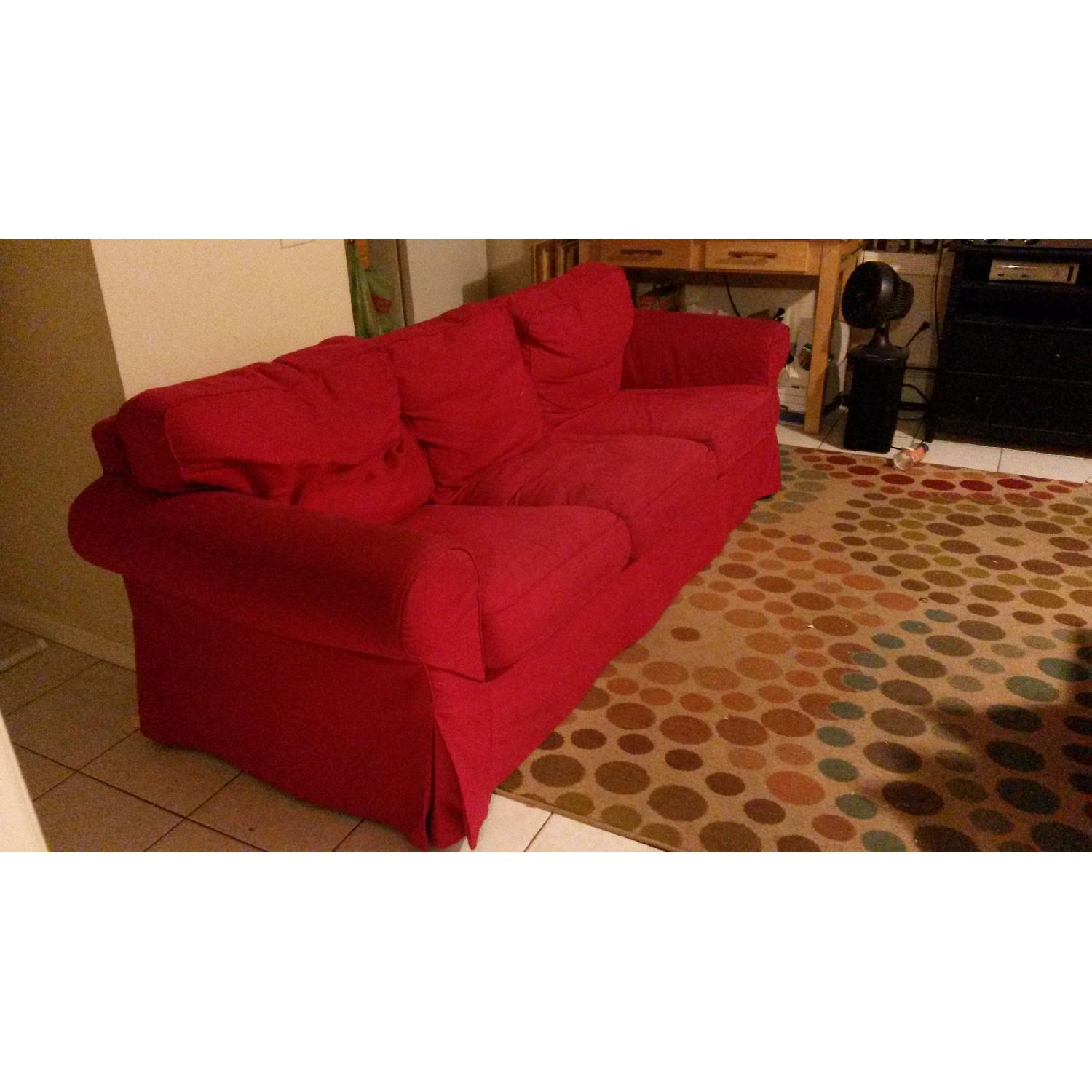 Ikea Ektorp Sofa + Idemo Red Cover - image-3