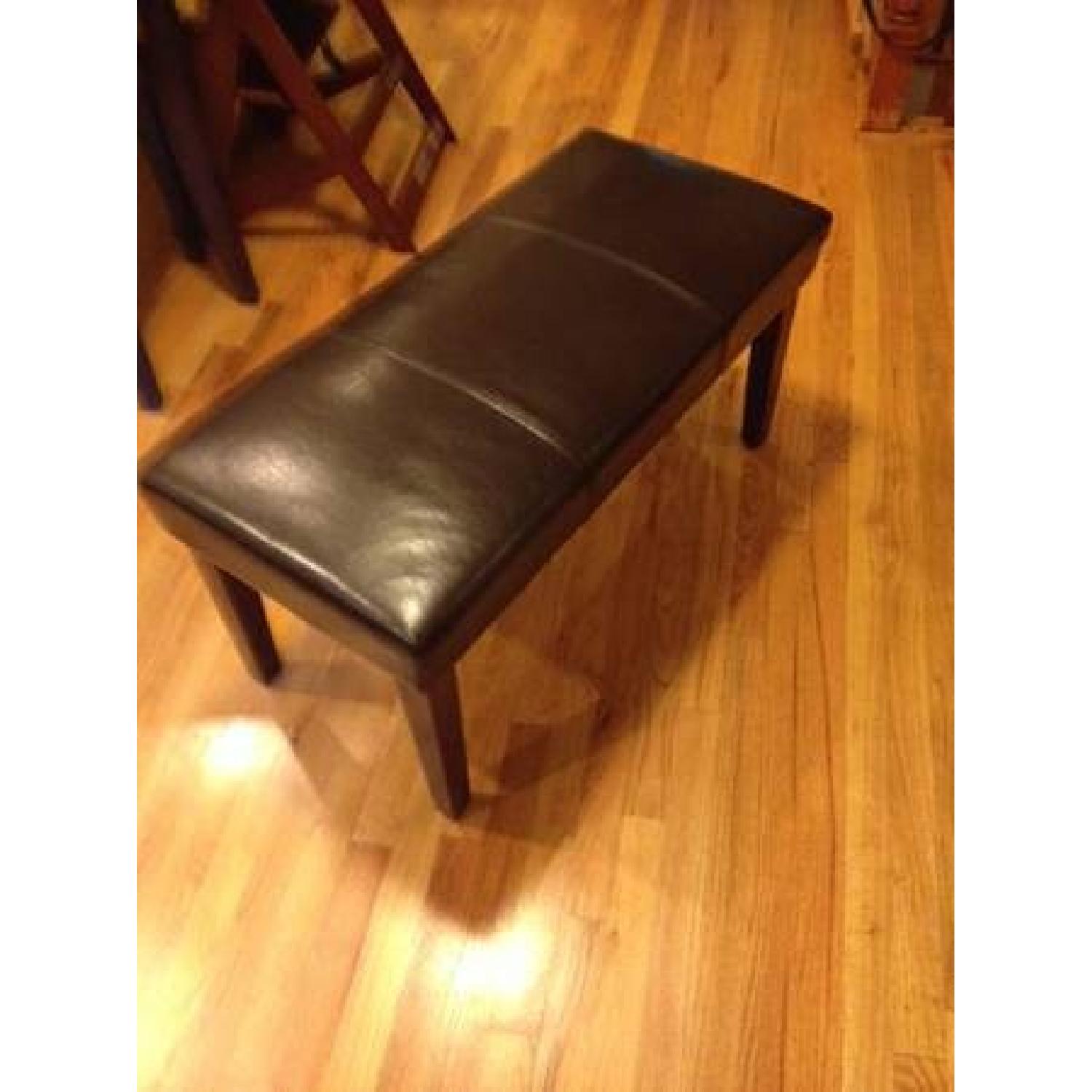 Set of 4 Parsons Dining Room Chairs + 1 Leather Bench - image-1