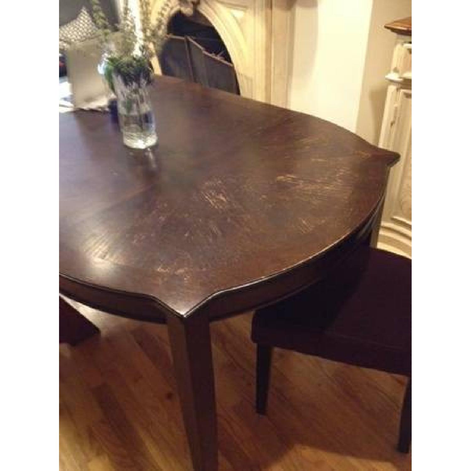 Set of 4 Parsons Dining Room Chairs + 1 Leather Bench - image-3