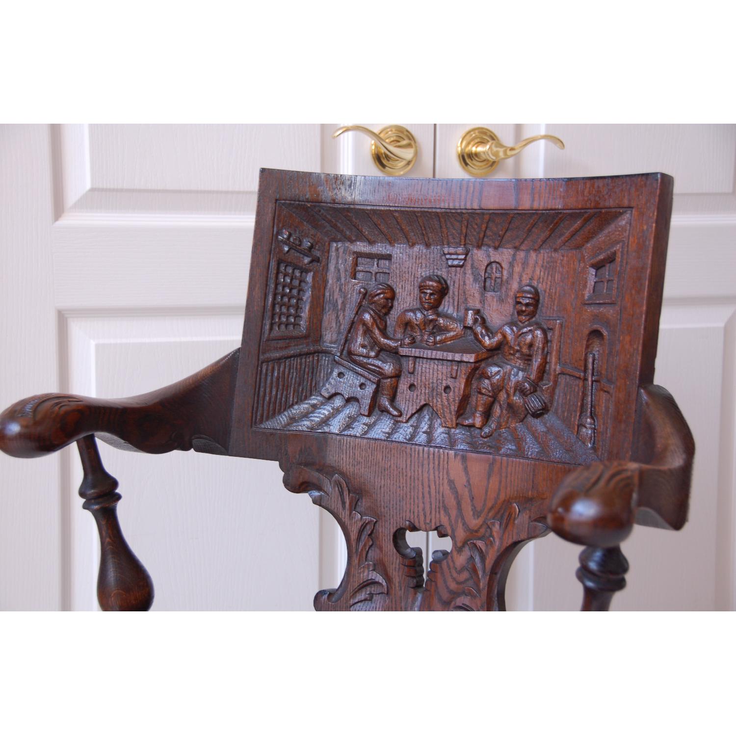 Antique Carved English Pub Chair - image-3