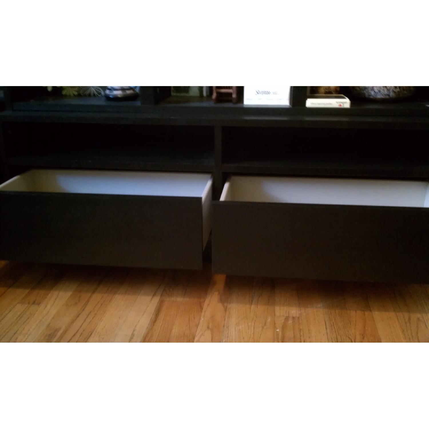 Ikea Black TV Unit w/ Storage - image-2