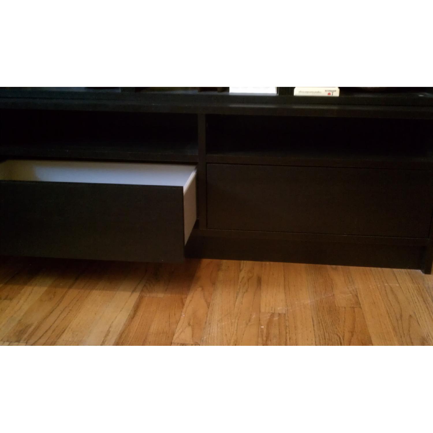 Ikea Black TV Unit w/ Storage - image-3