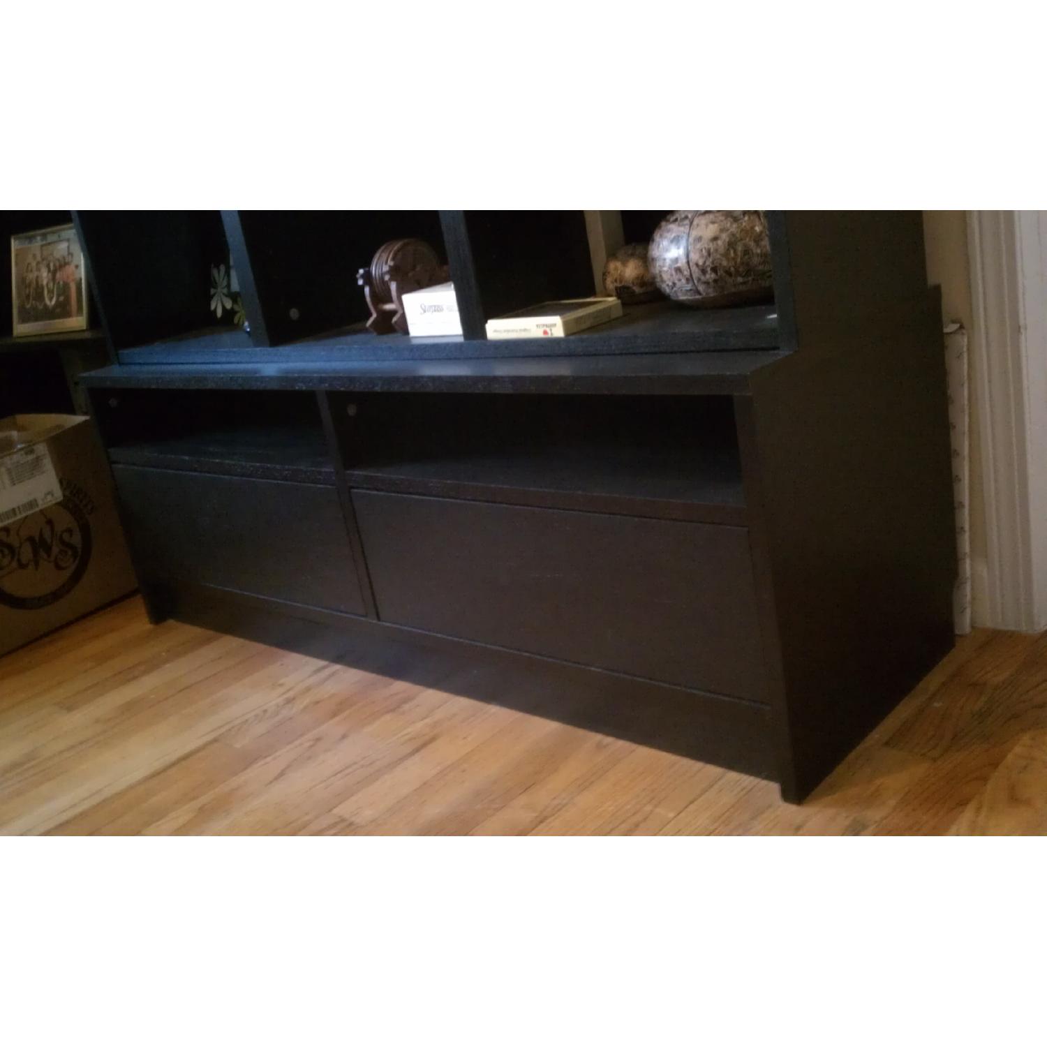 Ikea Black TV Unit w/ Storage - image-6