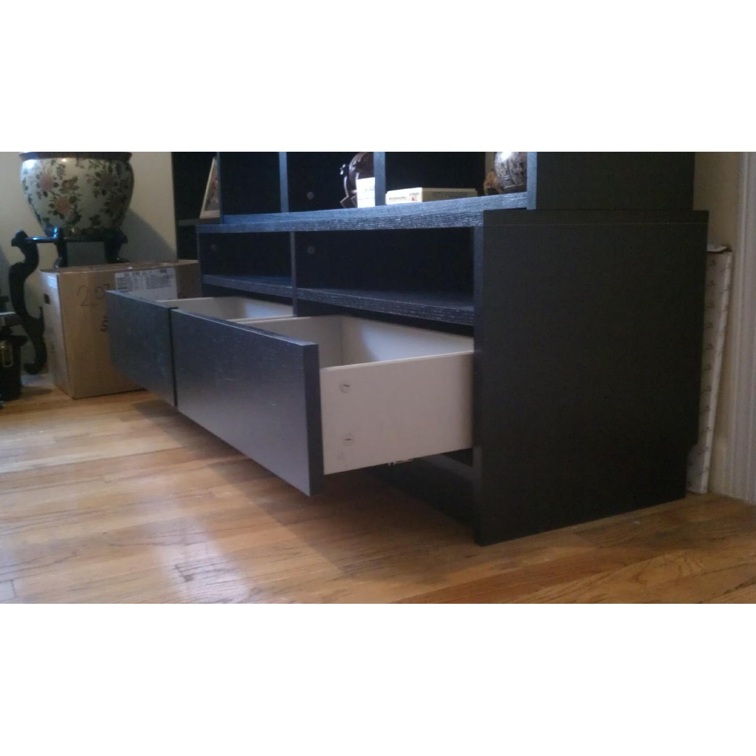 Ikea Black TV Unit w/ Storage - image-7