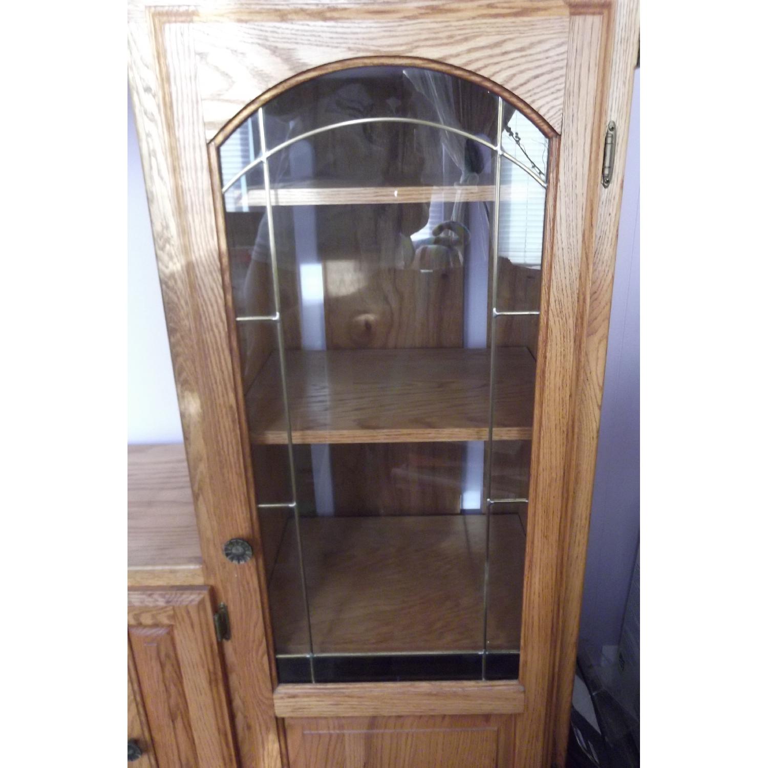 Parker Beveled Glass Entertainment Center on Wheels - image-2