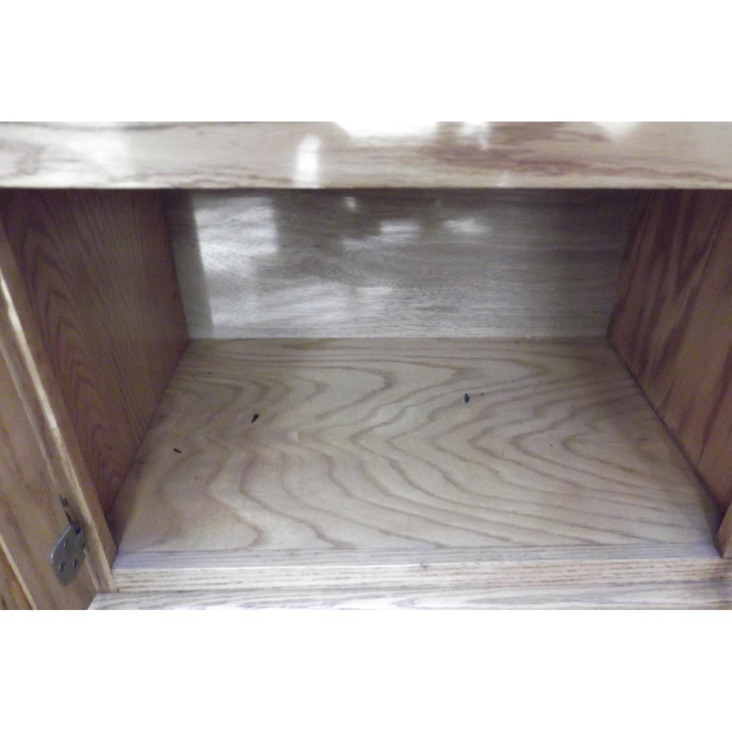 Parker Beveled Glass Entertainment Center on Wheels - image-3