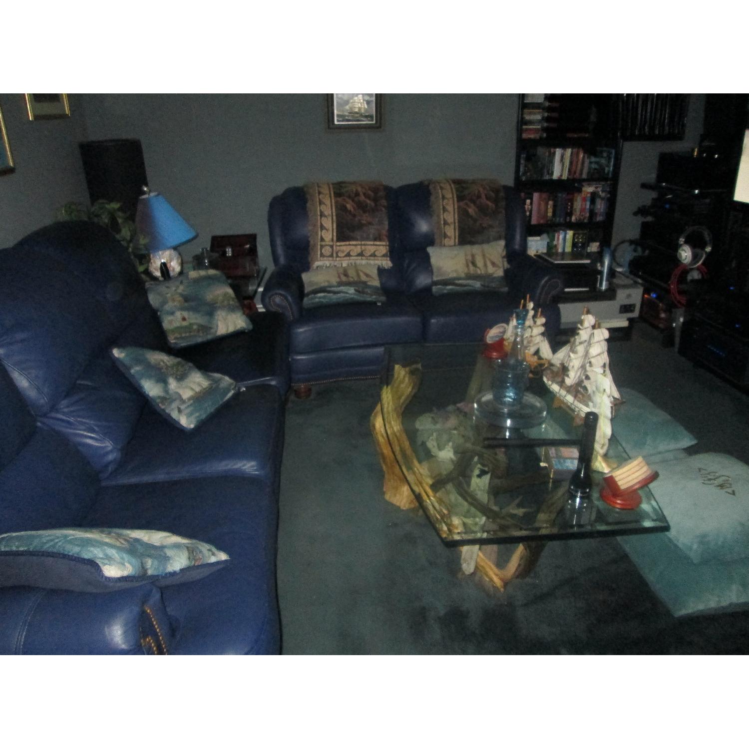 Wellington Furniture Leather Convertible Sofa and Loveseat - image-4