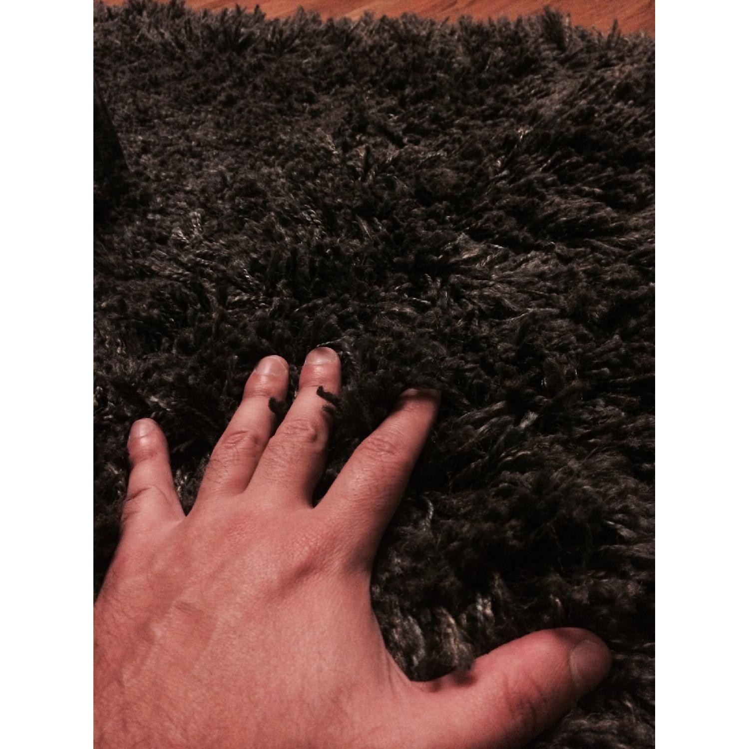 Ikea Dark Blue/Green Shag Rug - image-1