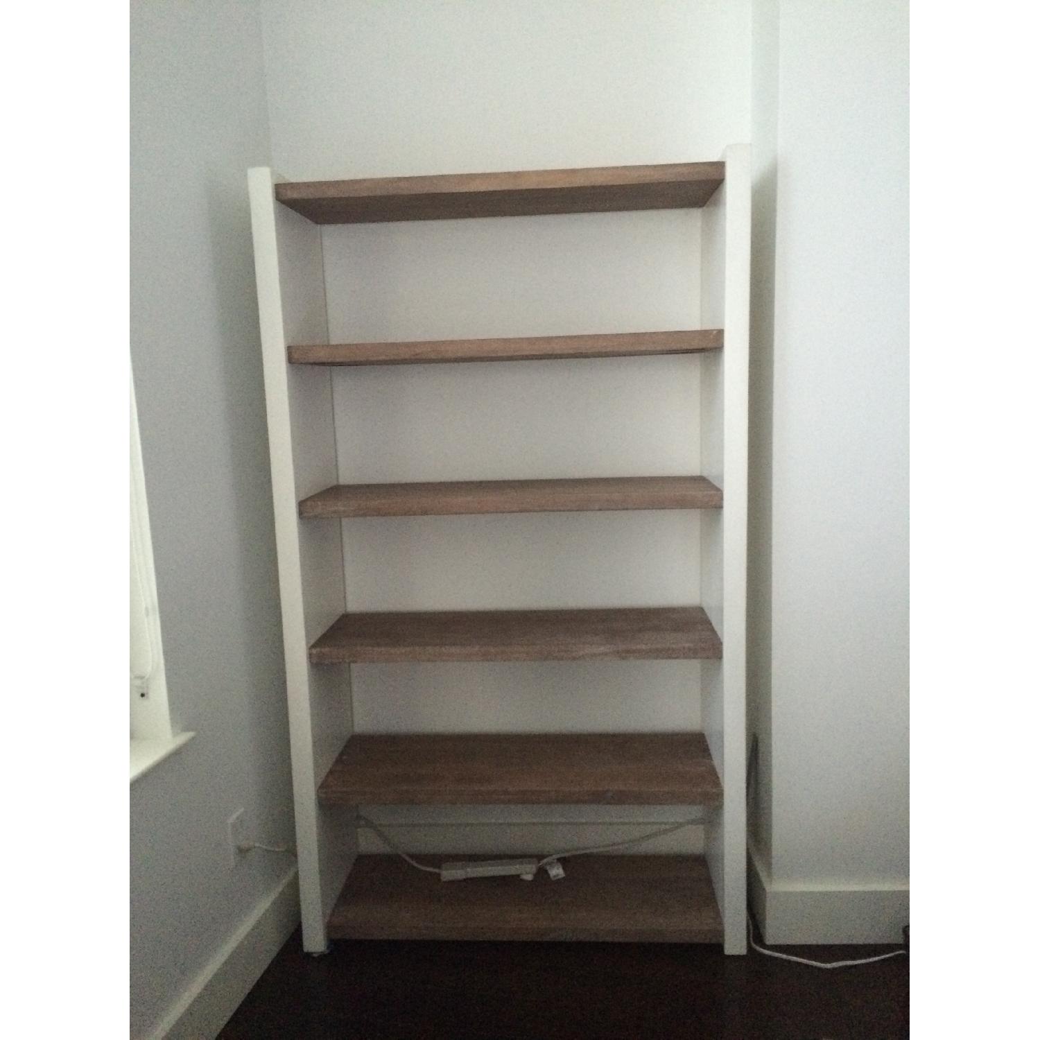 West Elm Distressed Wood Bookshelf AptDeco