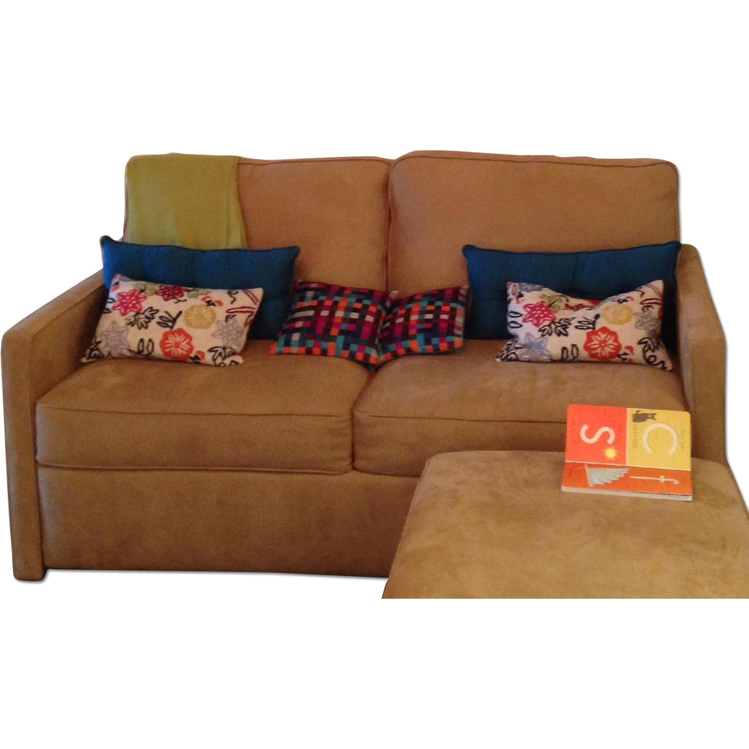 American Leather Comfort Sleeper w/ Matching Ottoman - image-0