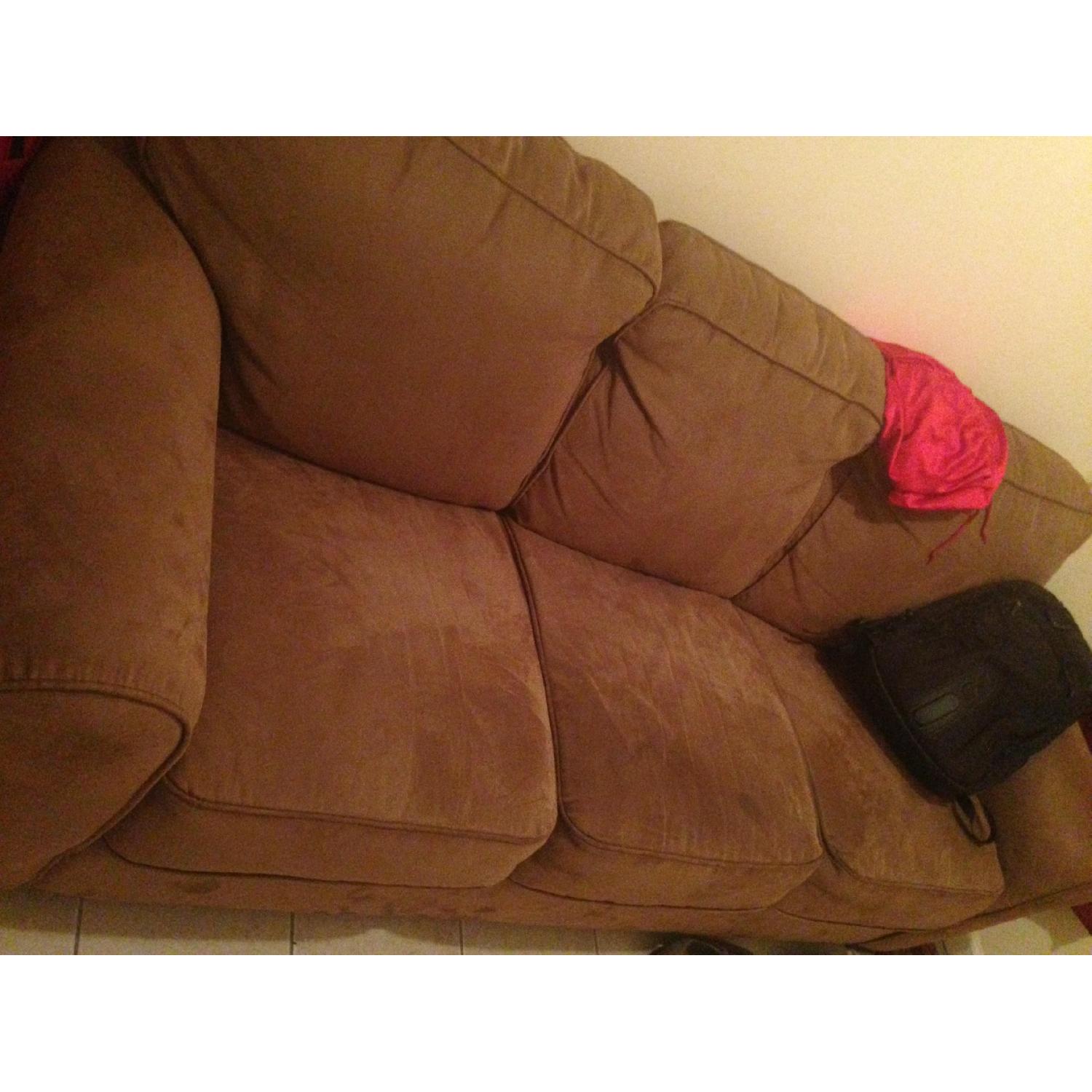 Brown/Tan Sofa/Bed - image-1