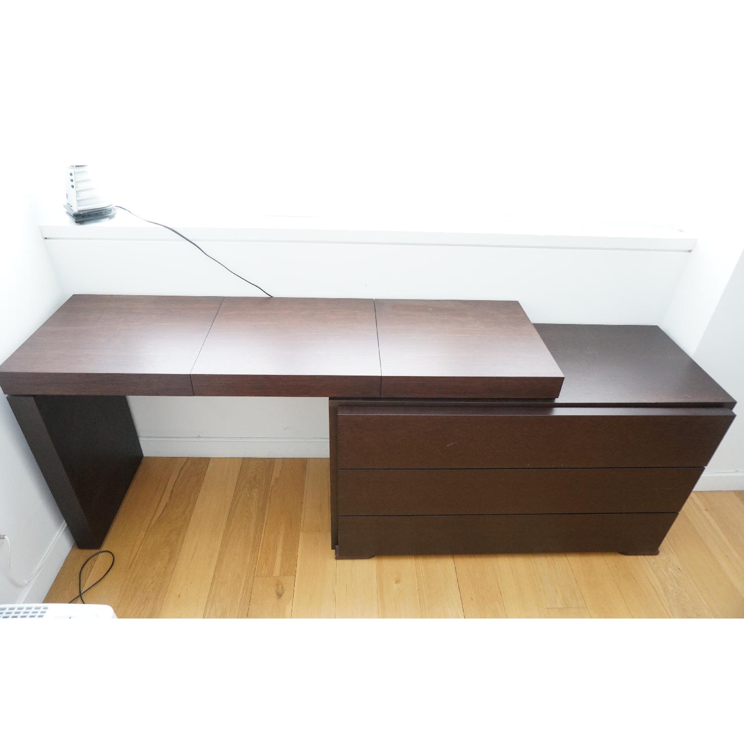 Modern Wood 3 Drawer Dresser Vanity Combo w/ Mirror & Hidden Jewelry Case - image-4