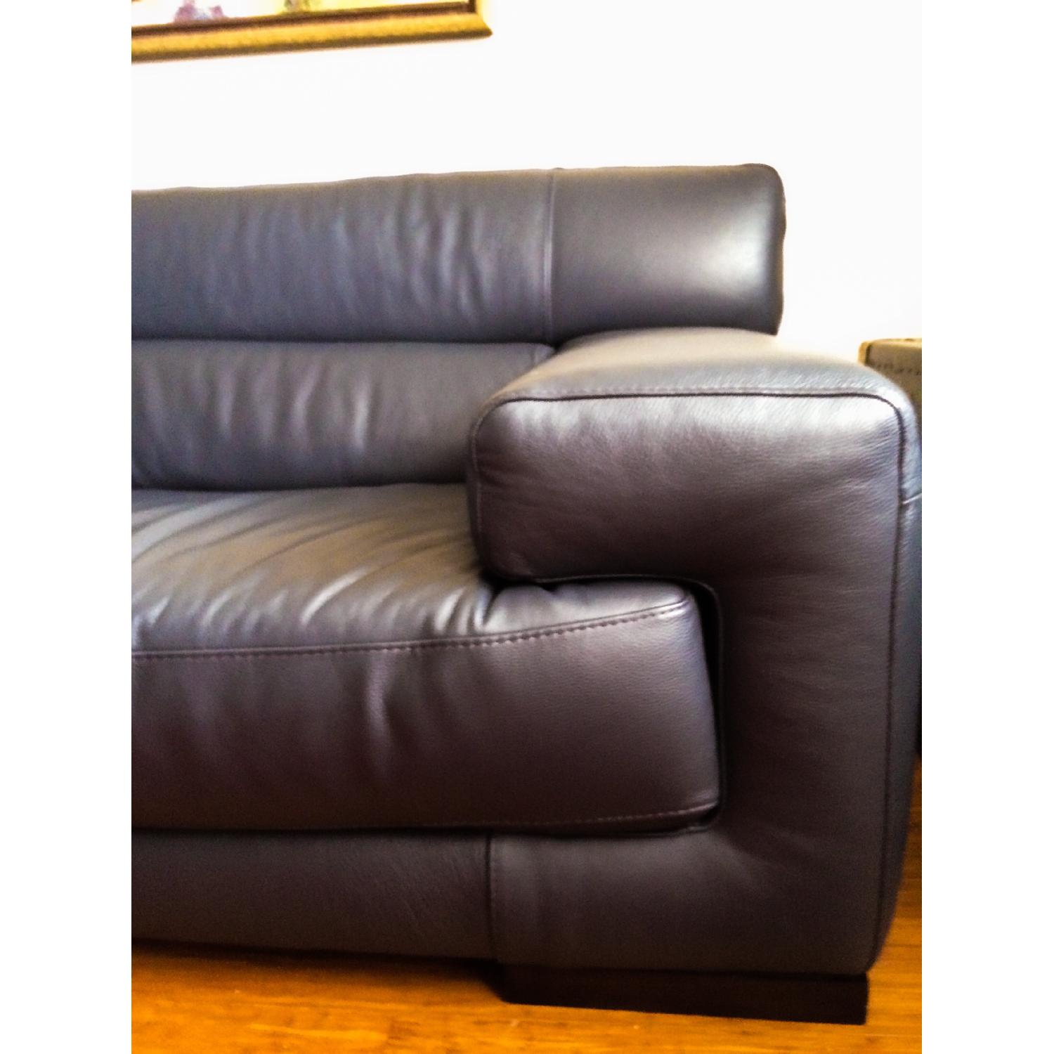 Natuzzi Top Grain Contemporary Leather Sofa AptDeco