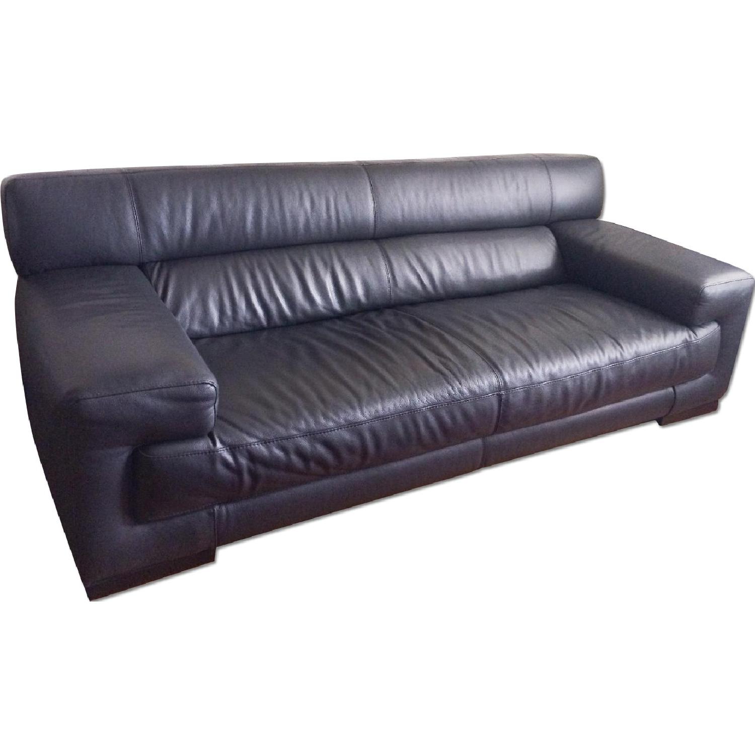 Natuzzi Top Grain Contemporary Leather Sofa AptDeco