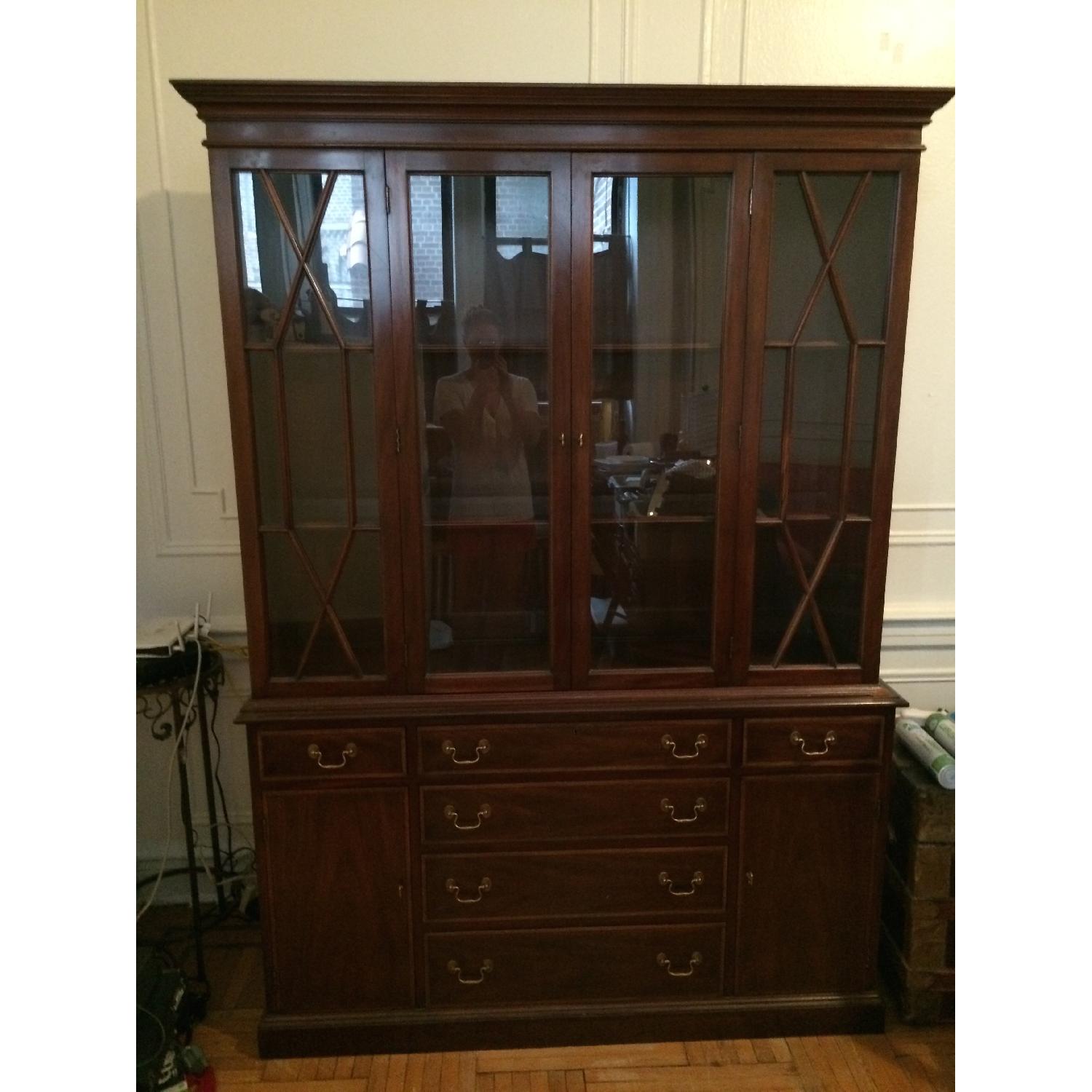 Bombay Company Cherry Wood and Glass China Cabinet - image-2