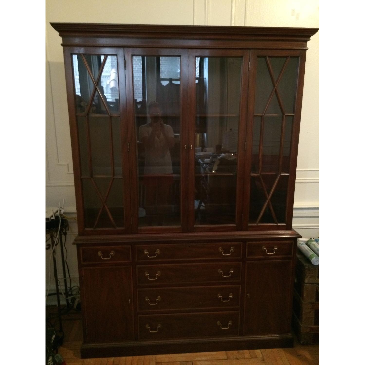 Bombay Company Cherry Wood and Glass China Cabinet - image-3