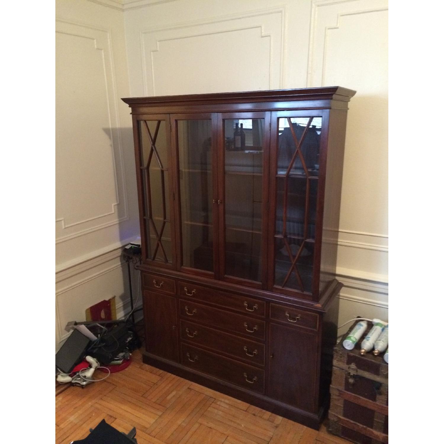 Bombay Company Cherry Wood and Glass China Cabinet - image-4