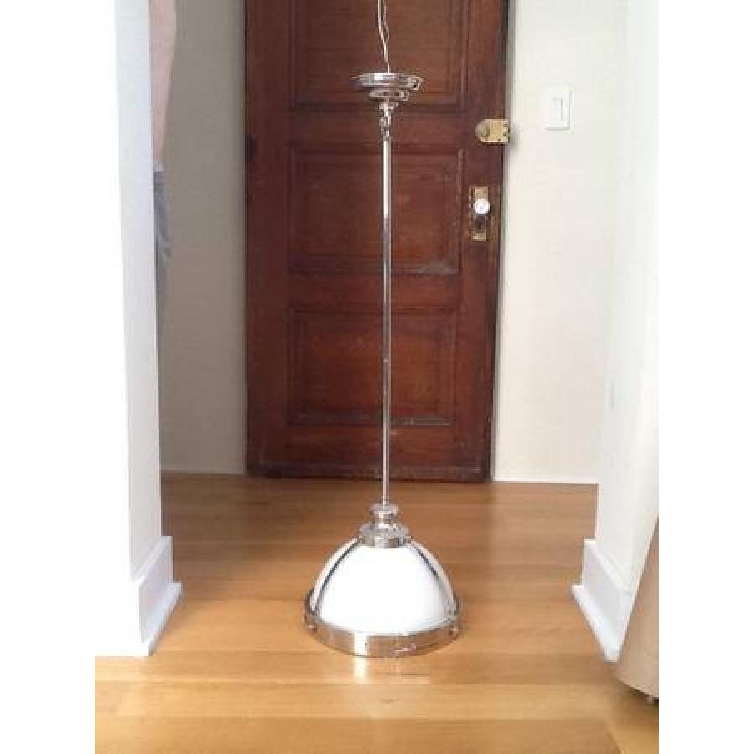 Restration Hardware Chrome/White Pendant Light - image-3