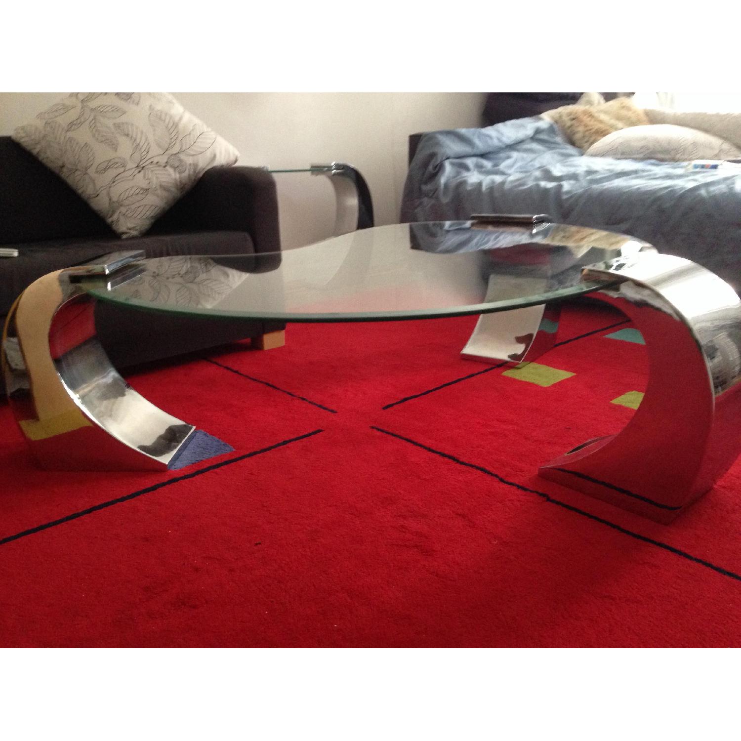Glass Coffee Table and Side Table Set - image-1