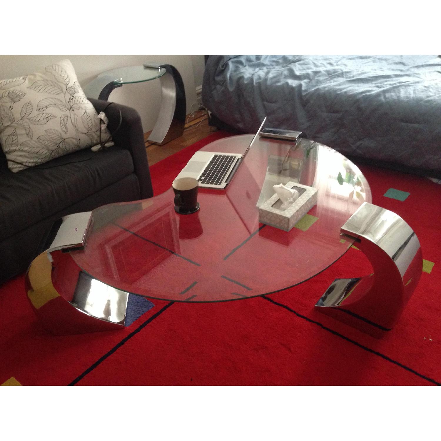 Glass Coffee Table and Side Table Set - image-4