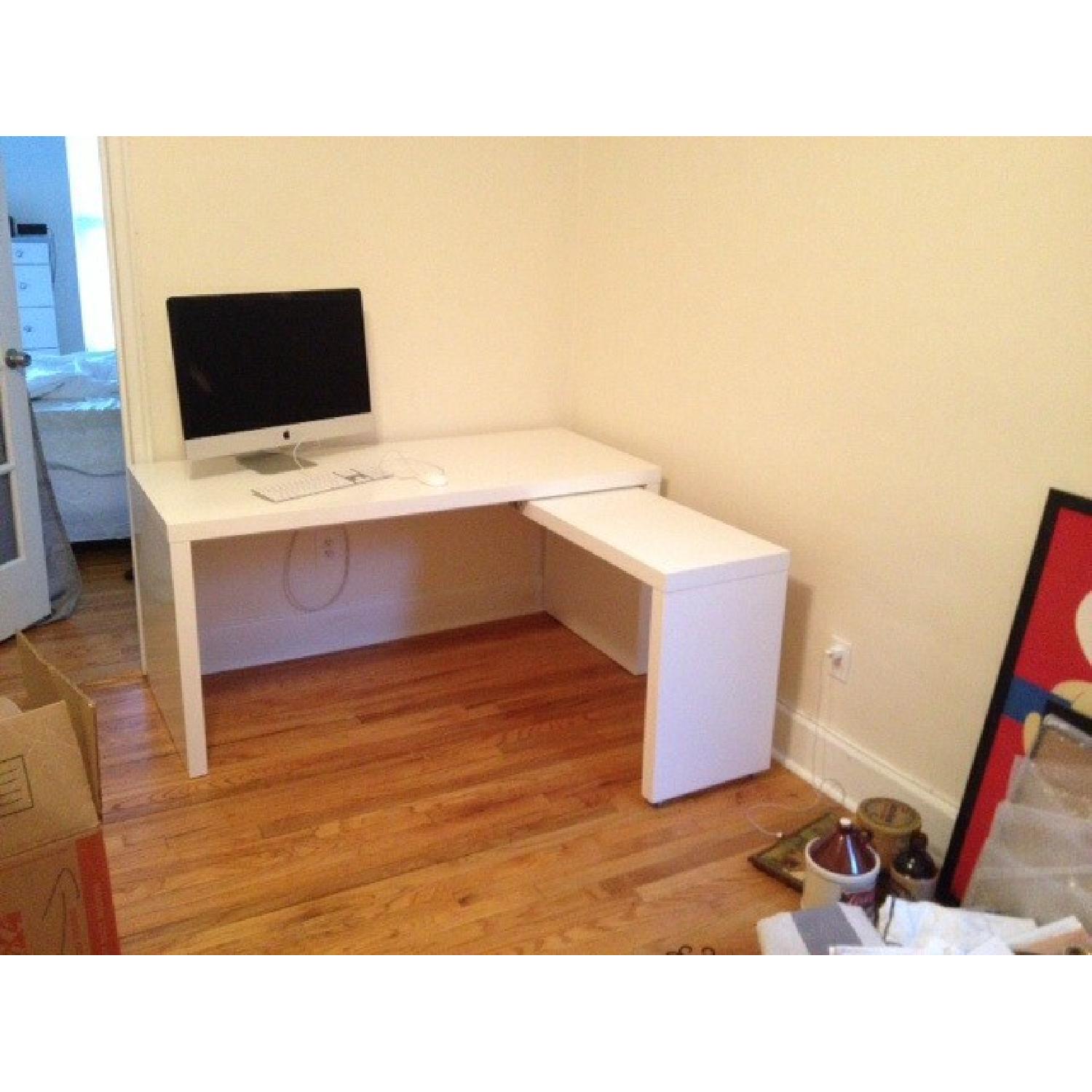 Ikea Computer Desk w/ Slide Out Extension - image-2